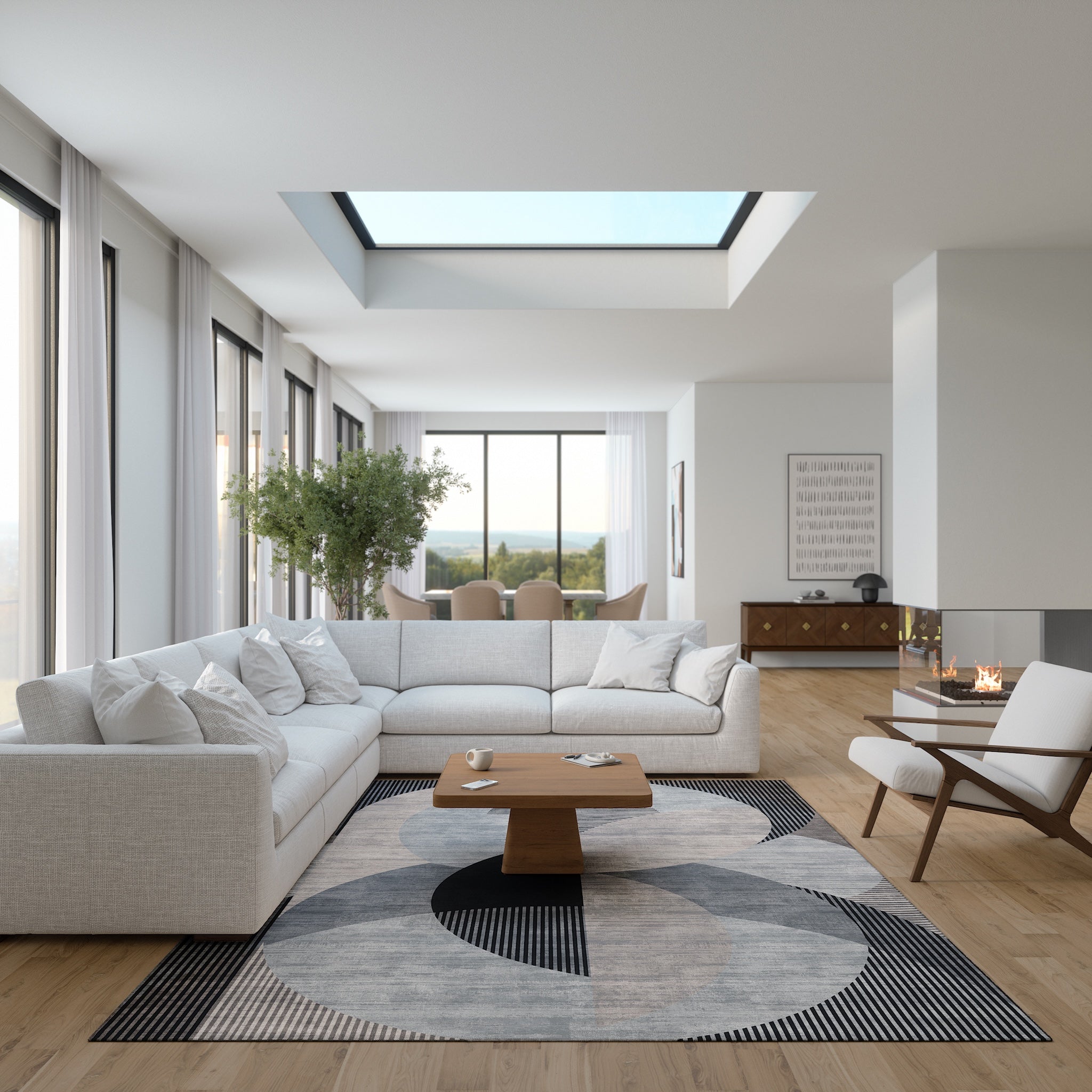 Rug Placement Guide for L-Shaped Sectional Sofas
