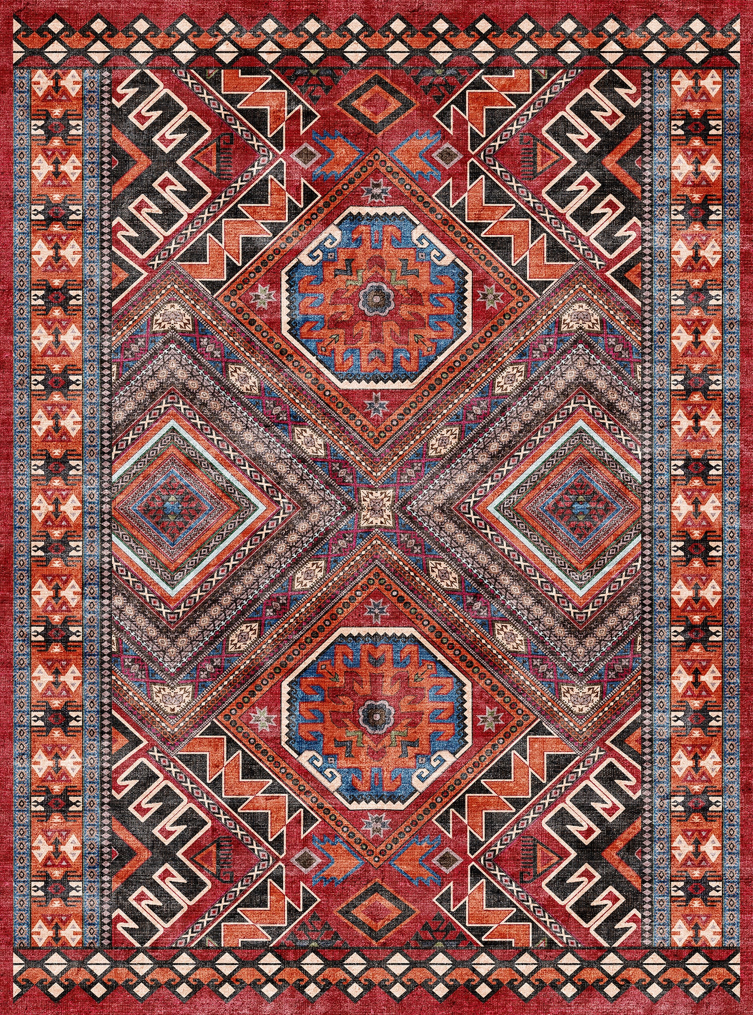 Caria Ornamental Tribal Medallion Rug