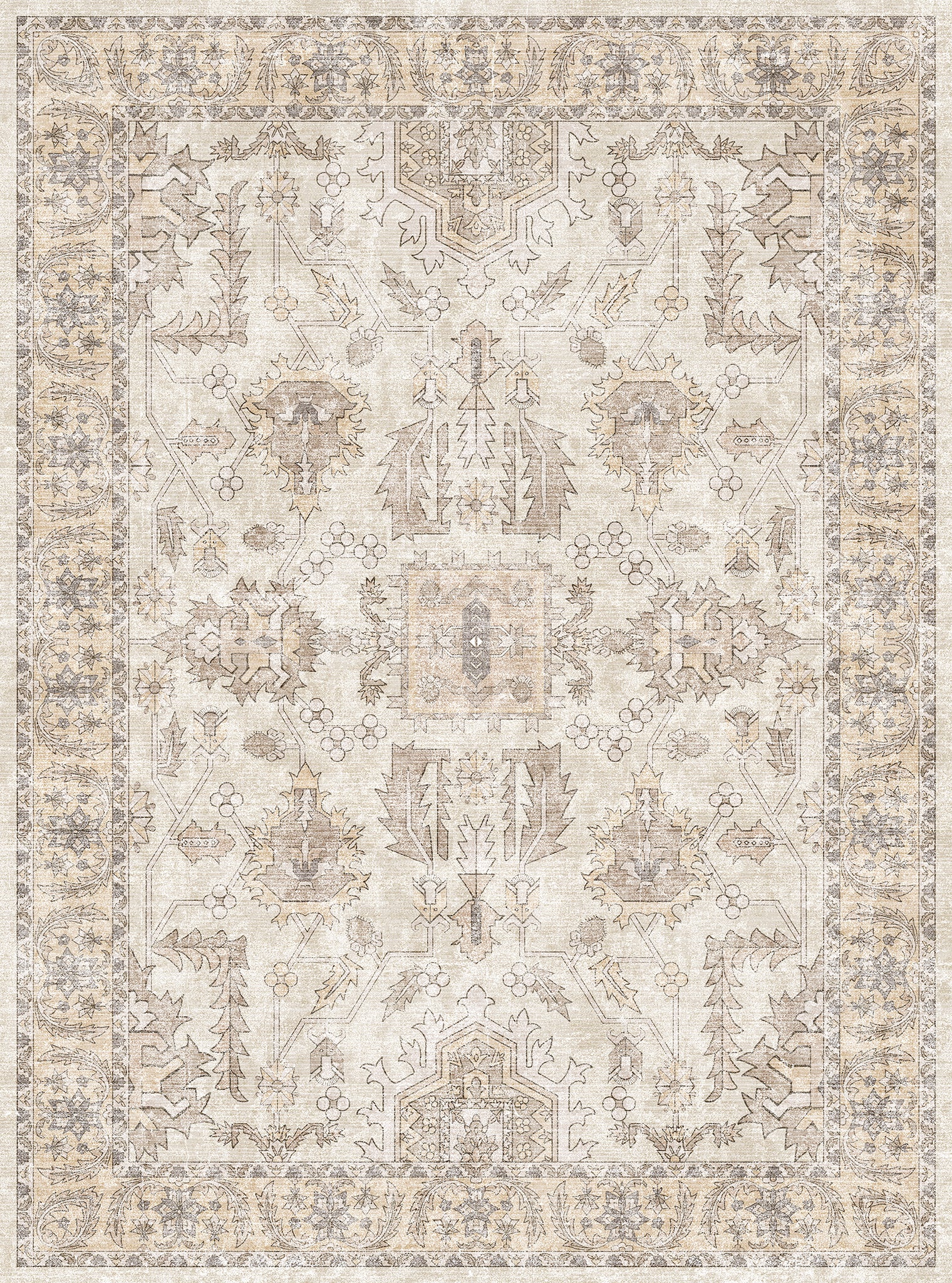 Zoe Distressed Ornamental Rug