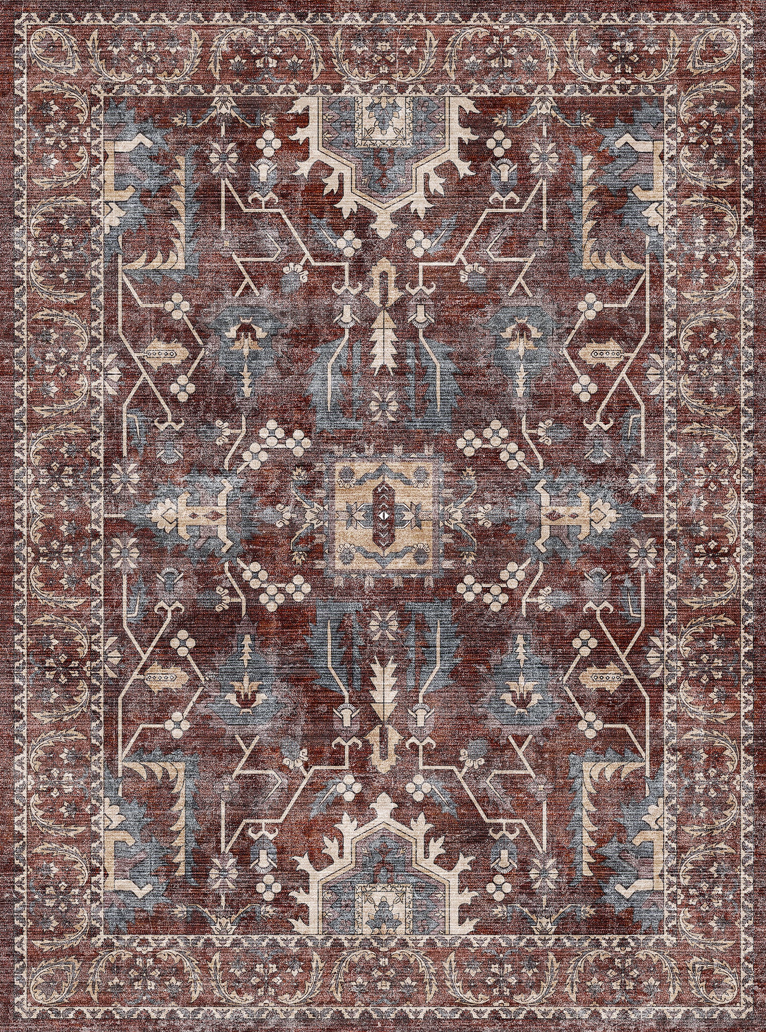 Zoe Distressed Ornamental Rug