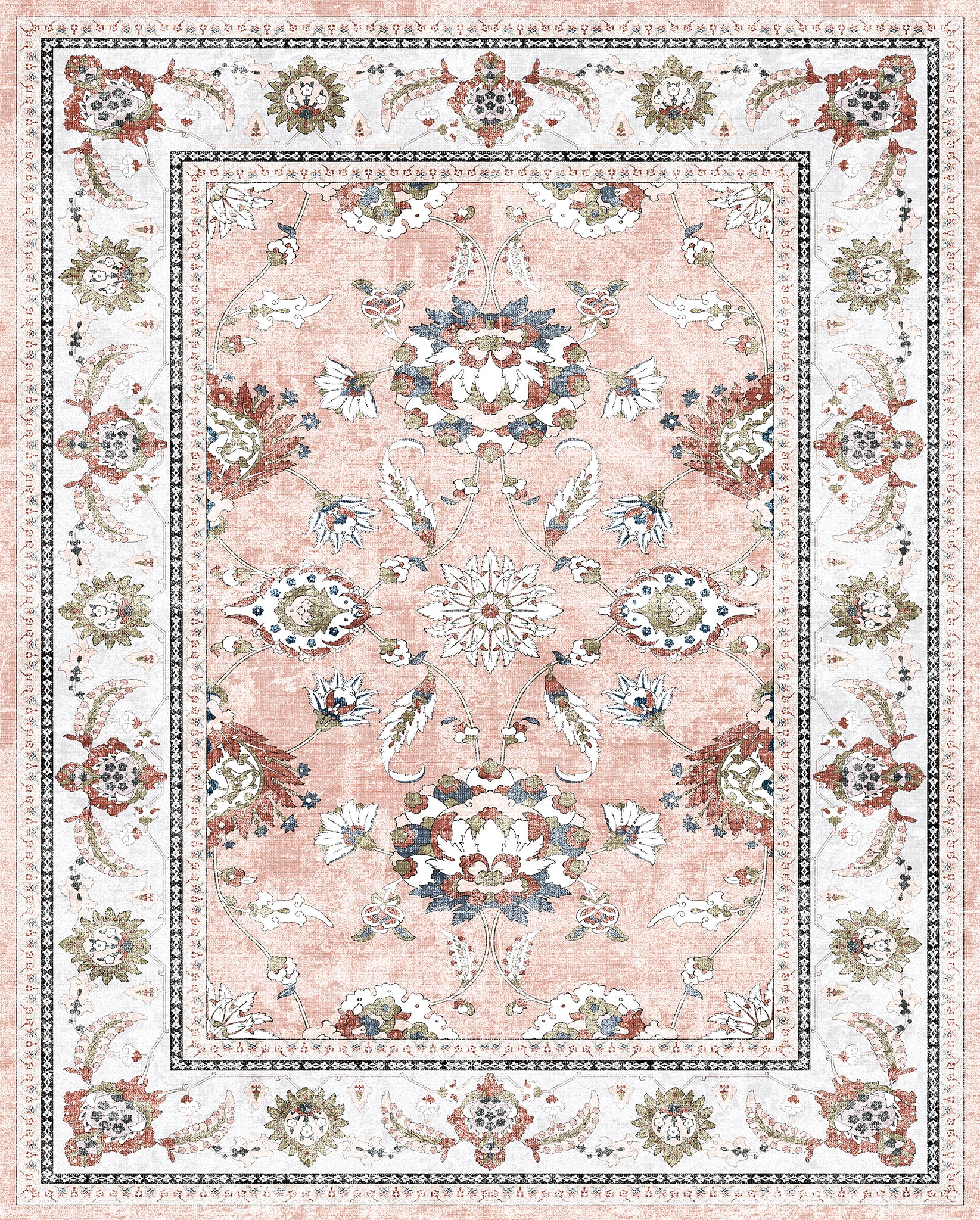 Cleo Traditional Floral Design Rug