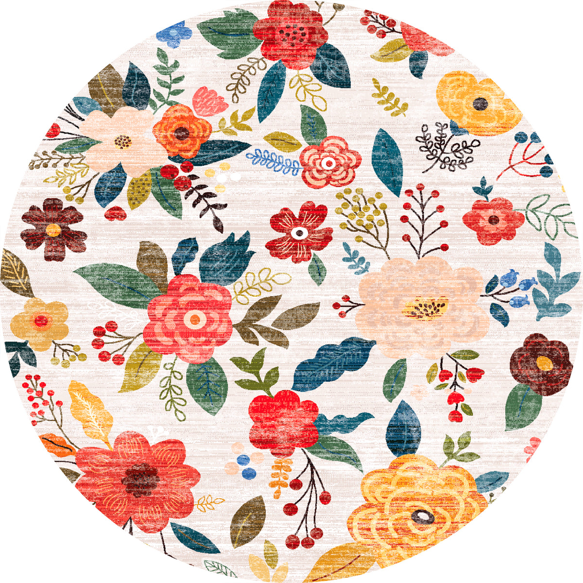 Lera Vintage Bloemenpatroon Vloerkleed