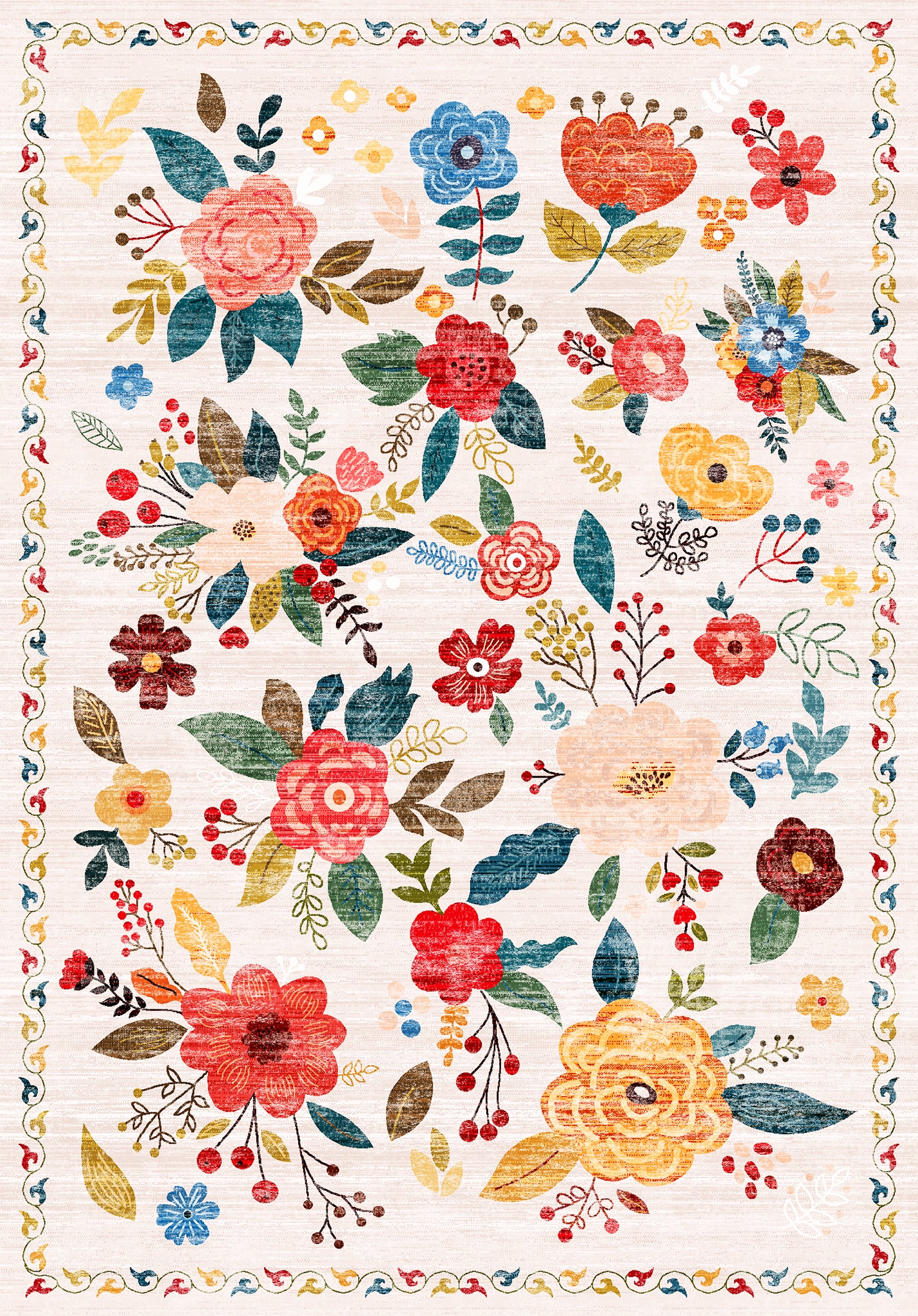 Lera Vintage Floral μοτίβο χαλί