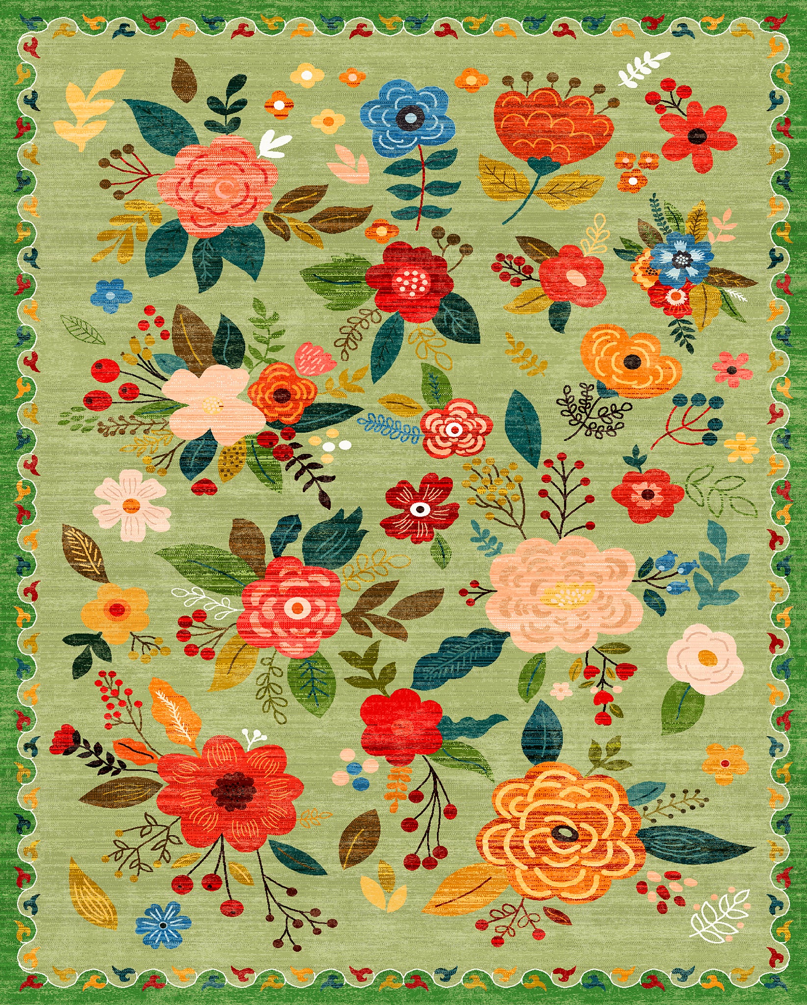 Lera Килим с винтидж флорална украса