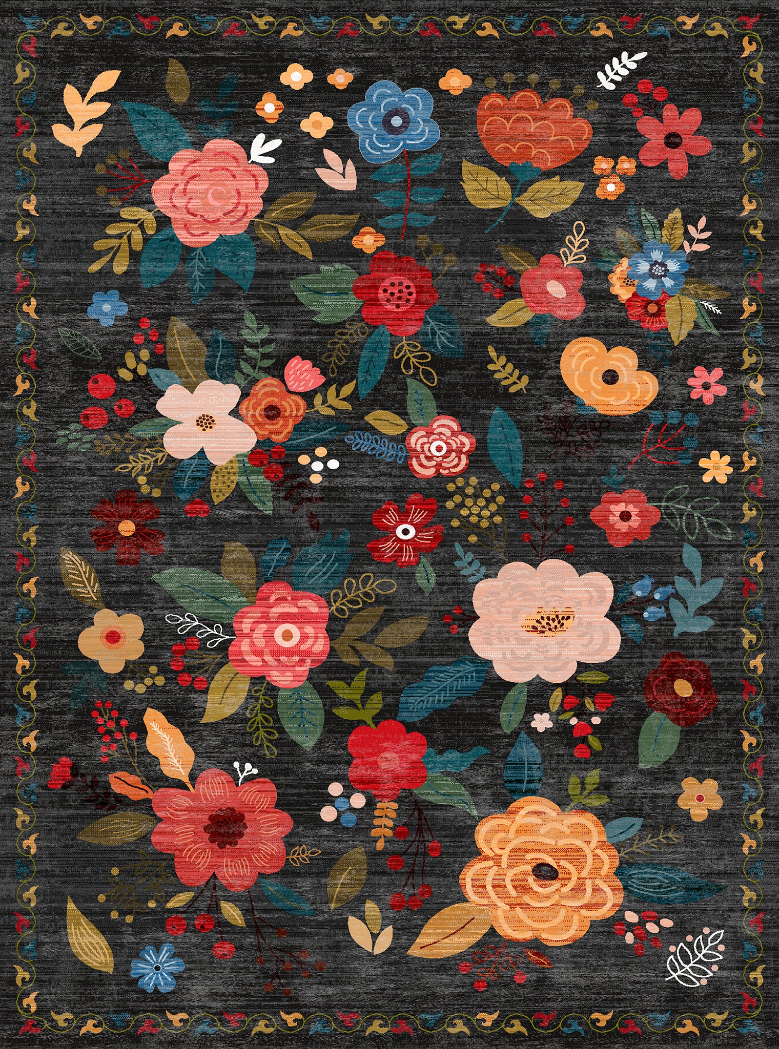 Lera Vintage Floral Pattern Rug