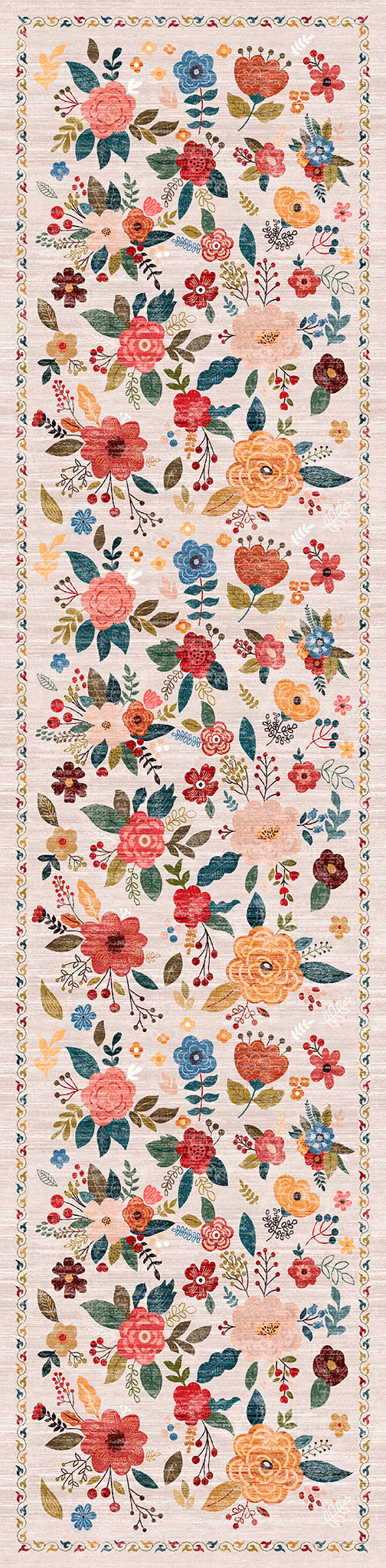 Lera Vintage Floral Pattern Rug