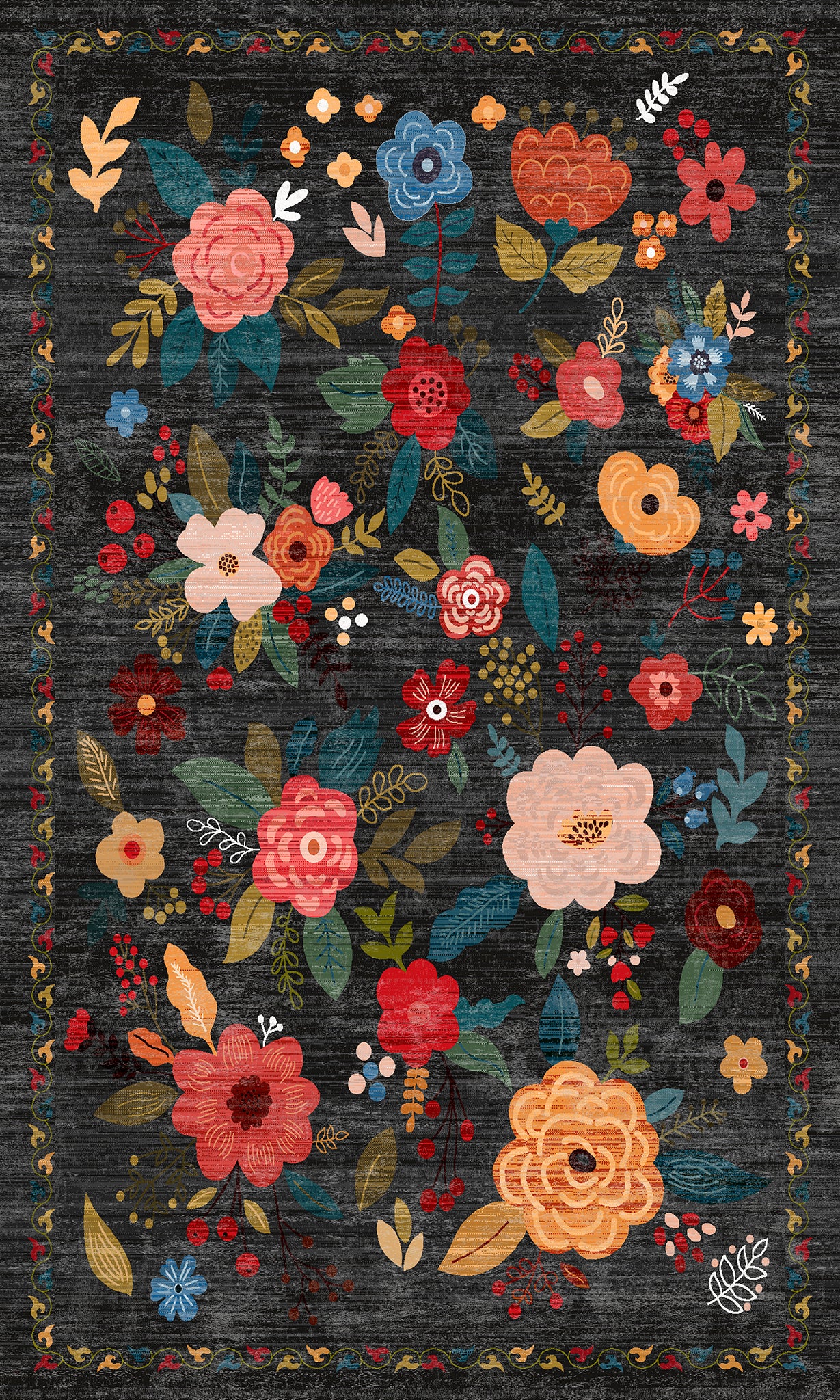 Lera Vintage Floral Pattern Rug