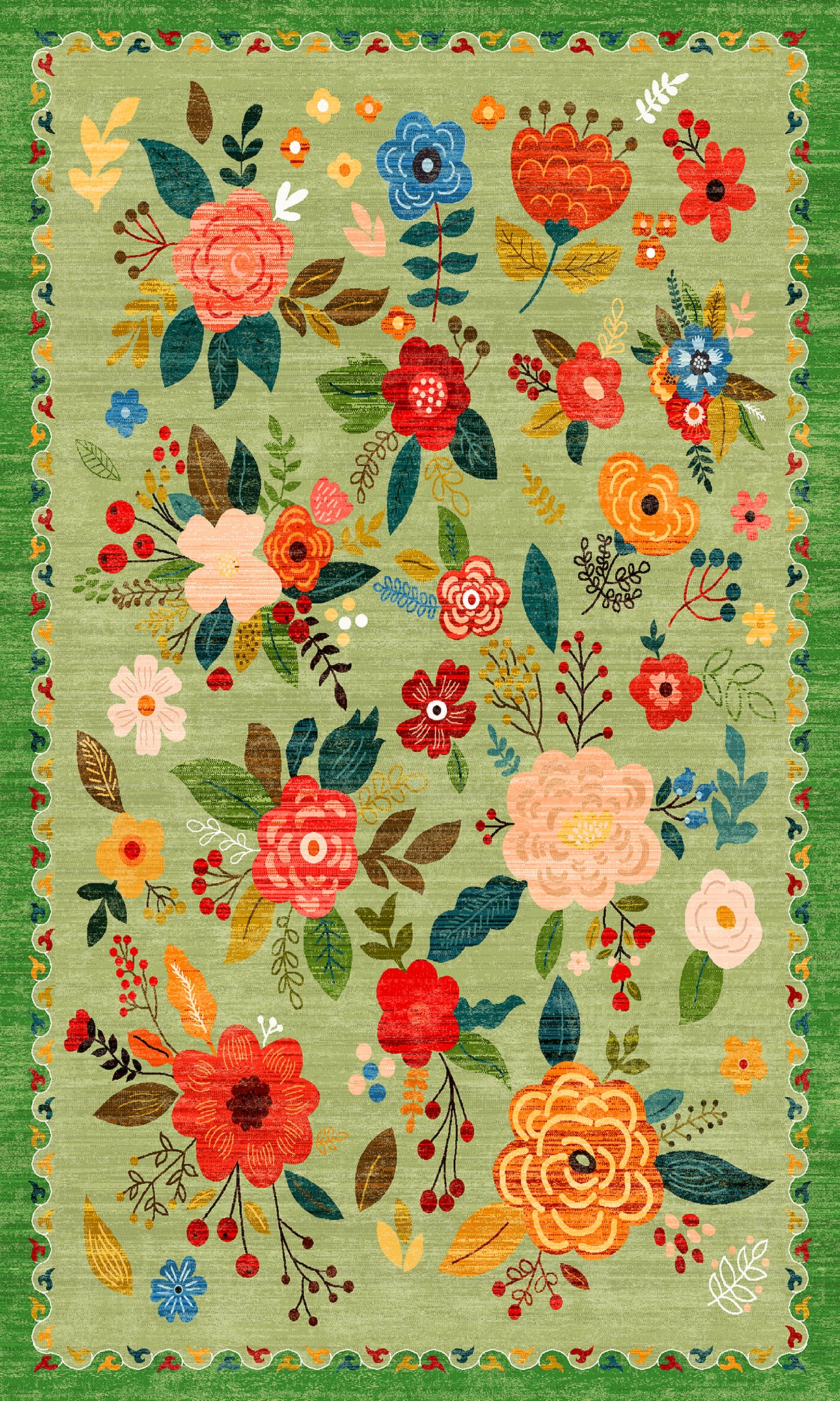 Lera Килим с винтидж флорална украса