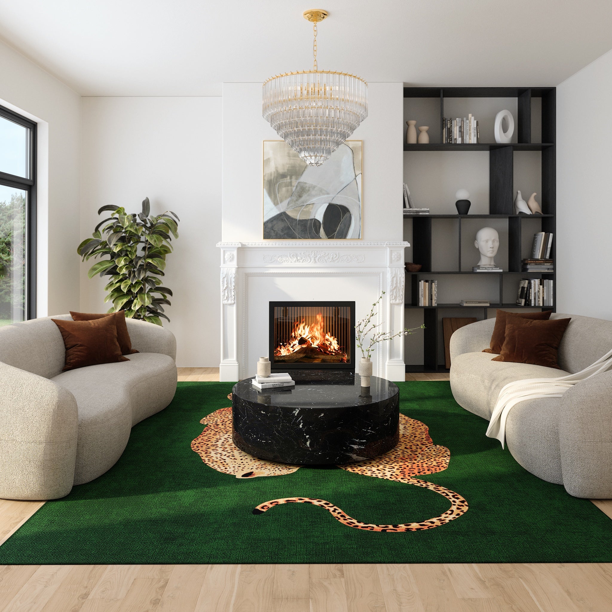 Sandy Tappeto chic con motivo leopardato