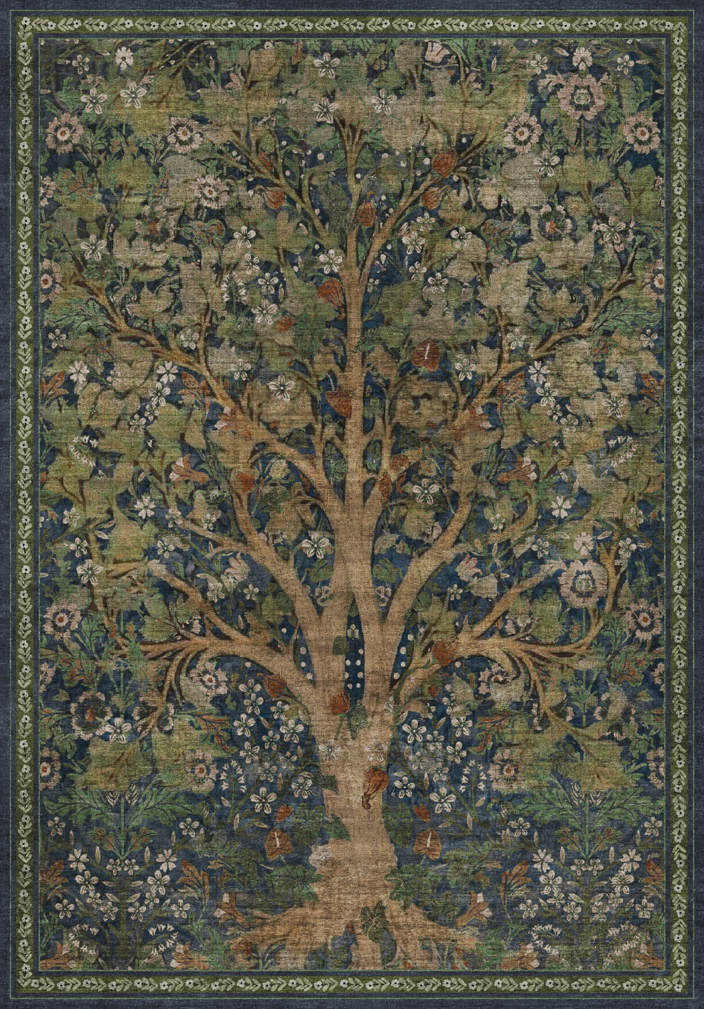 Violet Vintage Garden Tree Rug