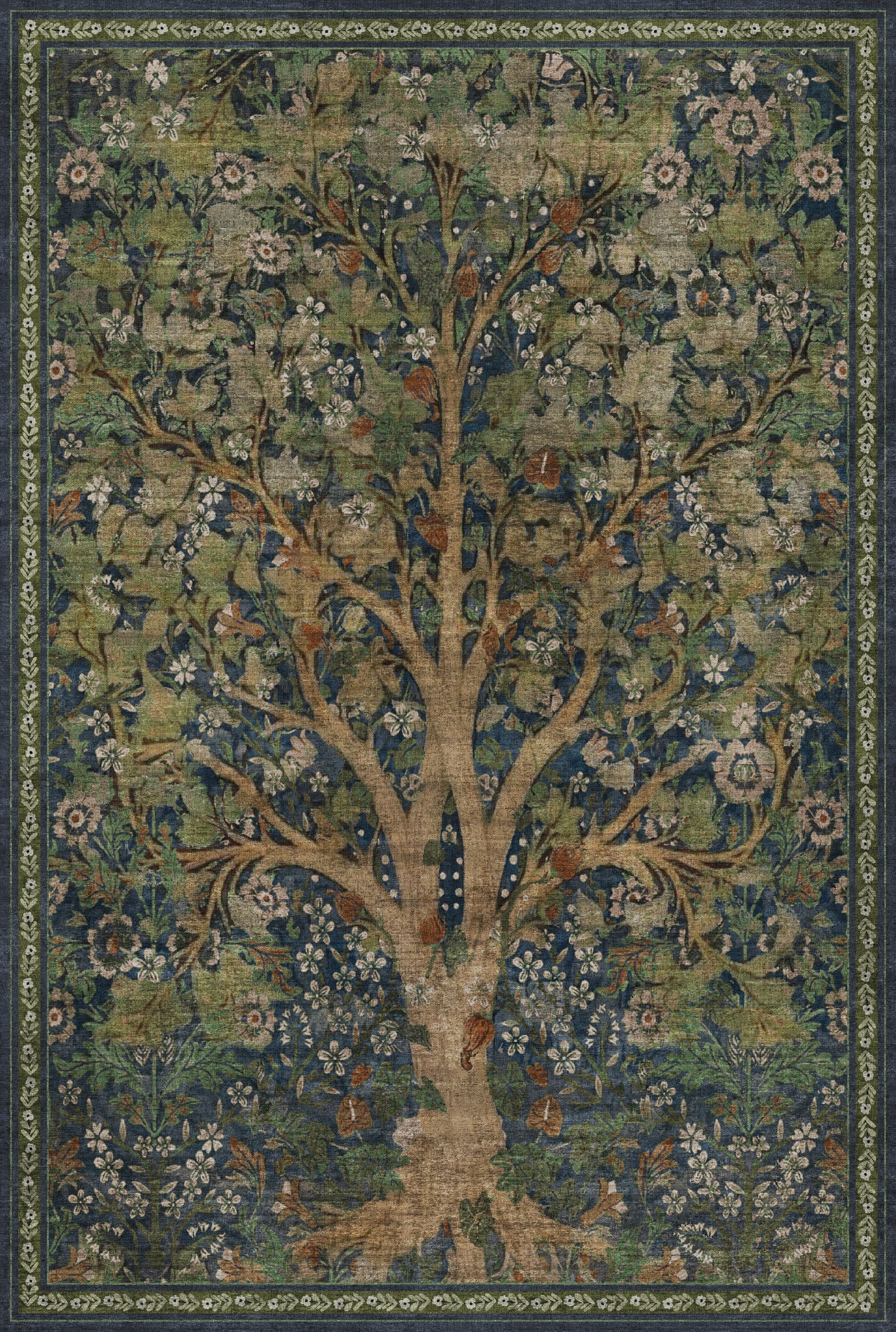Violet Vintage Garden Tree Rug