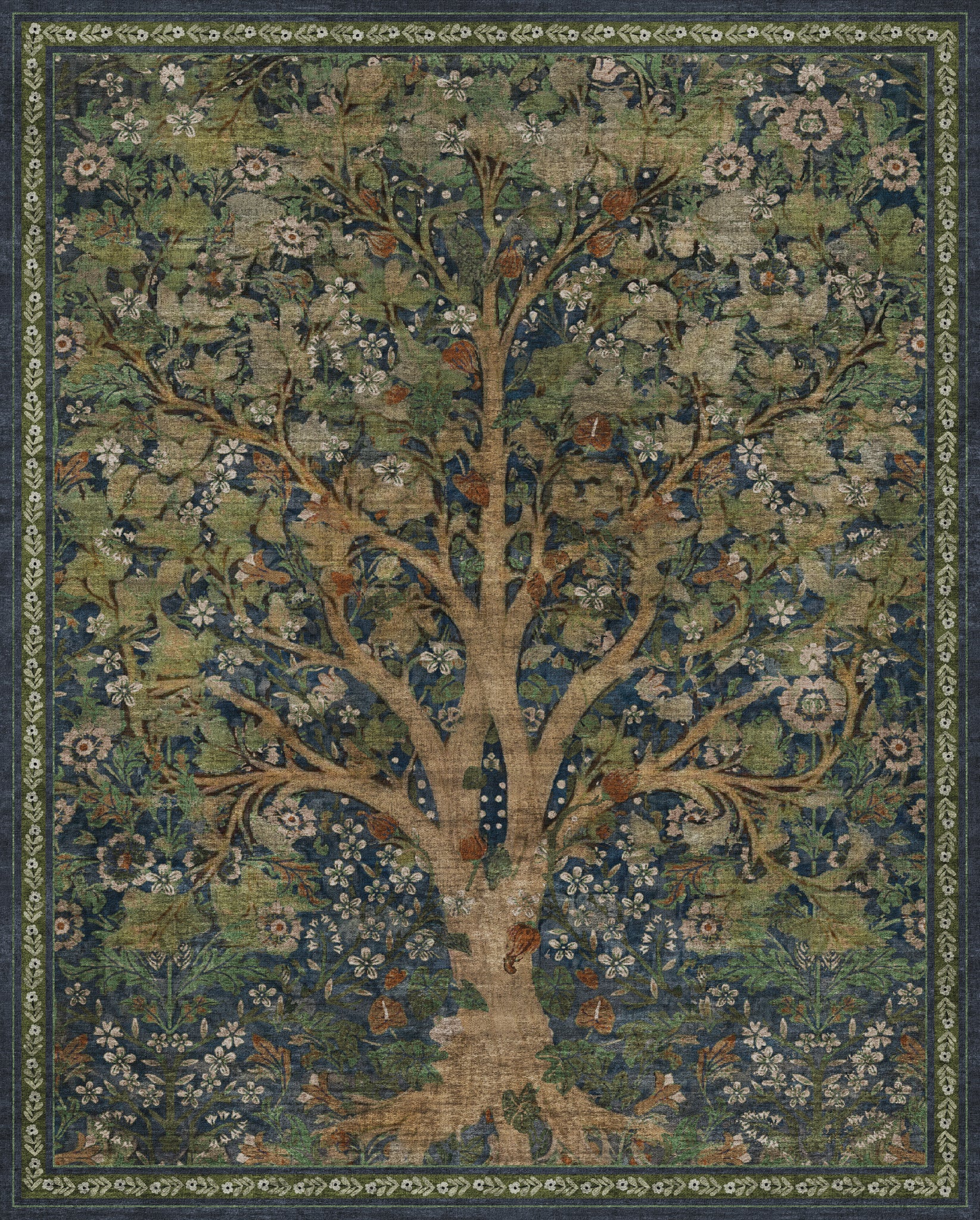 Violet Vintage Garden Tree Rug