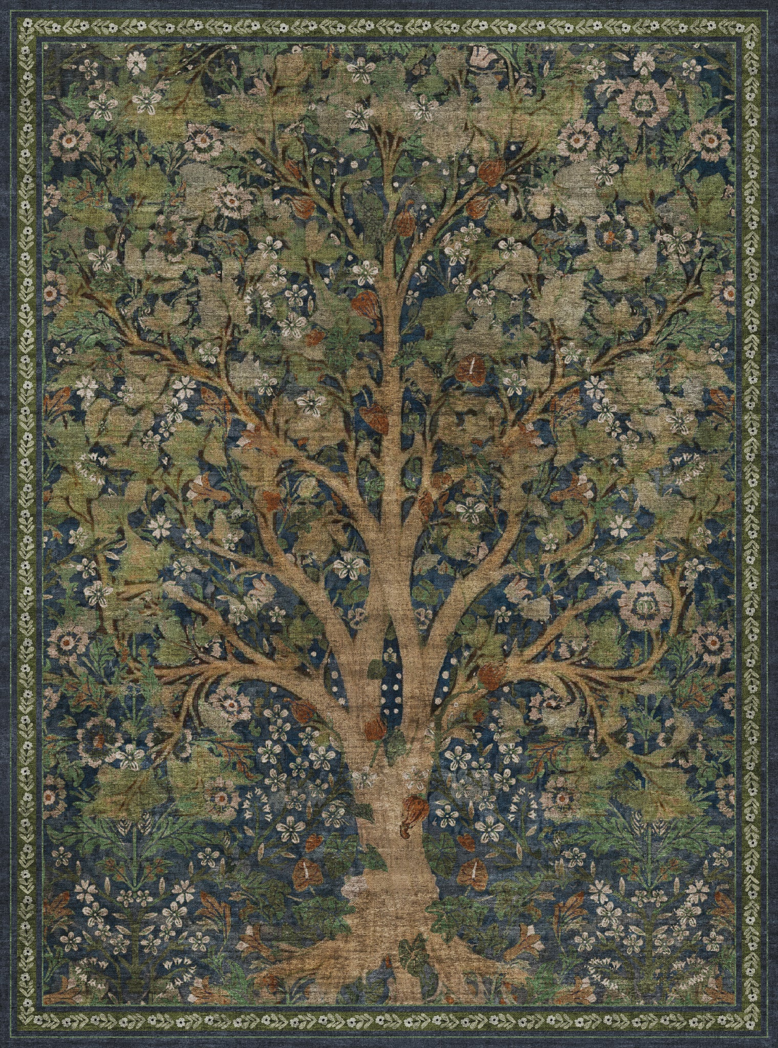 Violet Vintage Garden Tree Rug