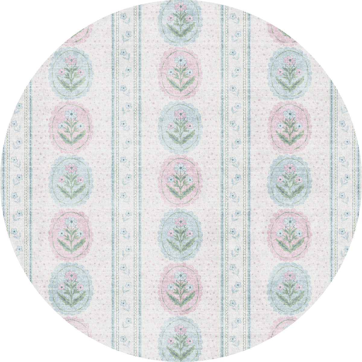 Lilia Weicher Medaillon-Teppich mit Blumenmuster