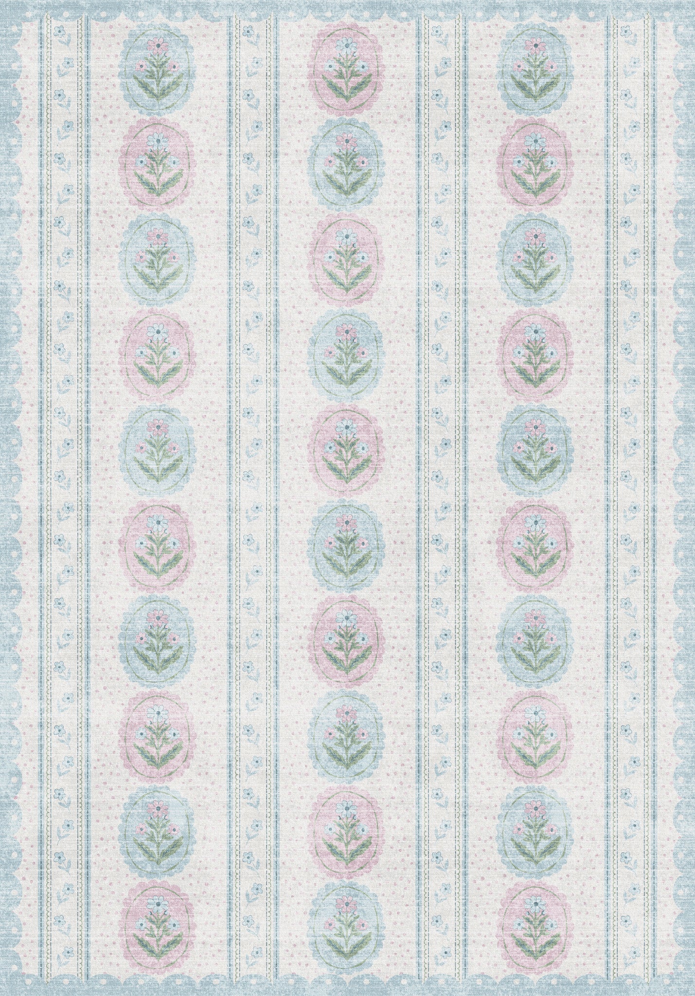 Lilia Minkštas gėlių medaliono kilimas