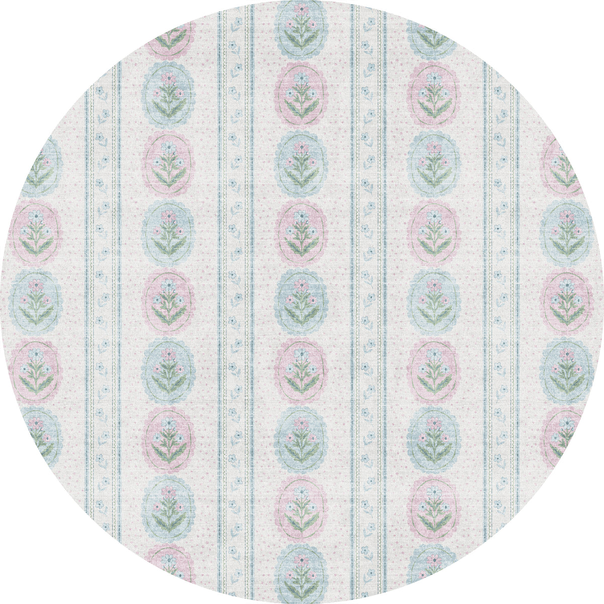 Lilia Weicher Medaillon-Teppich mit Blumenmuster