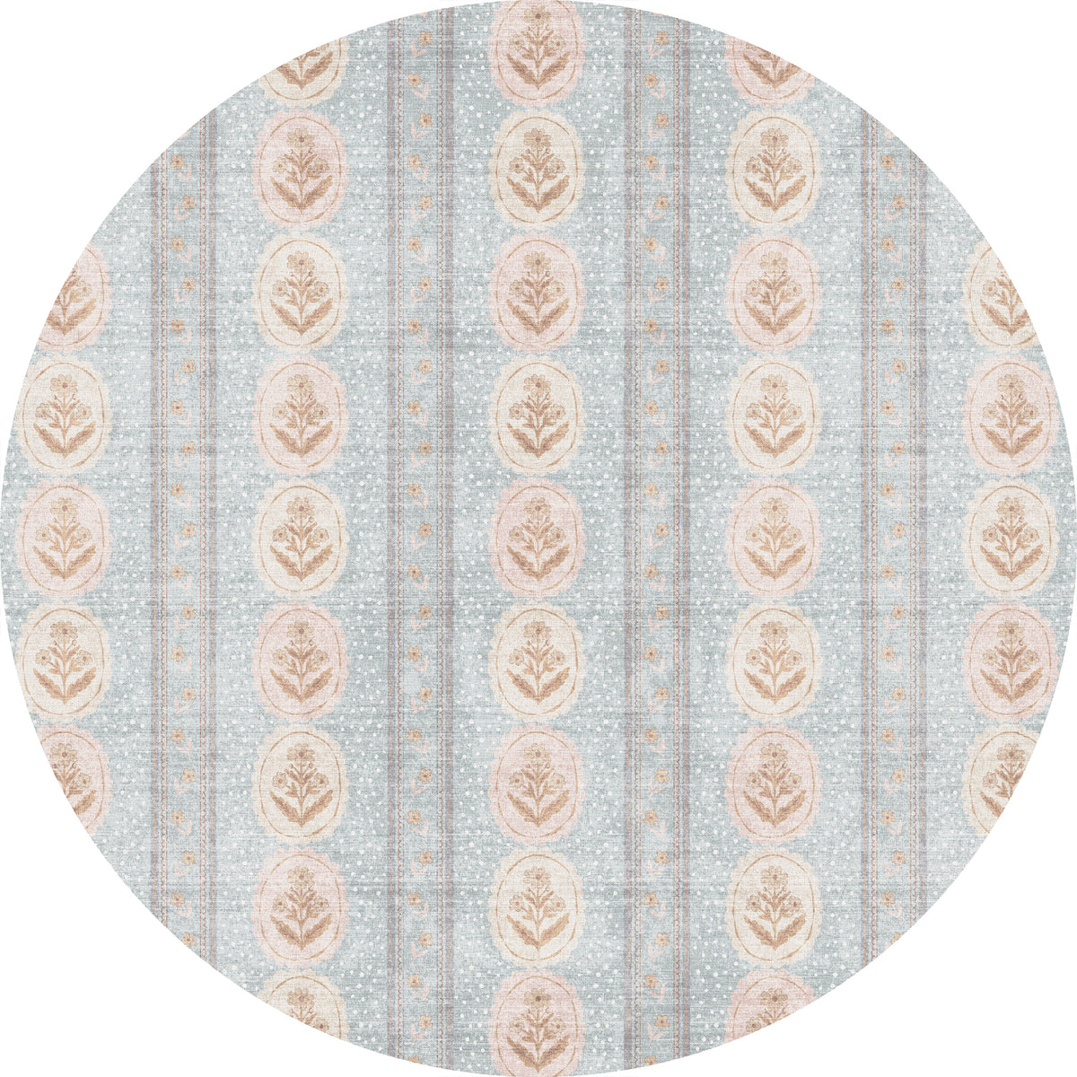 Lilia Weicher Medaillon-Teppich mit Blumenmuster