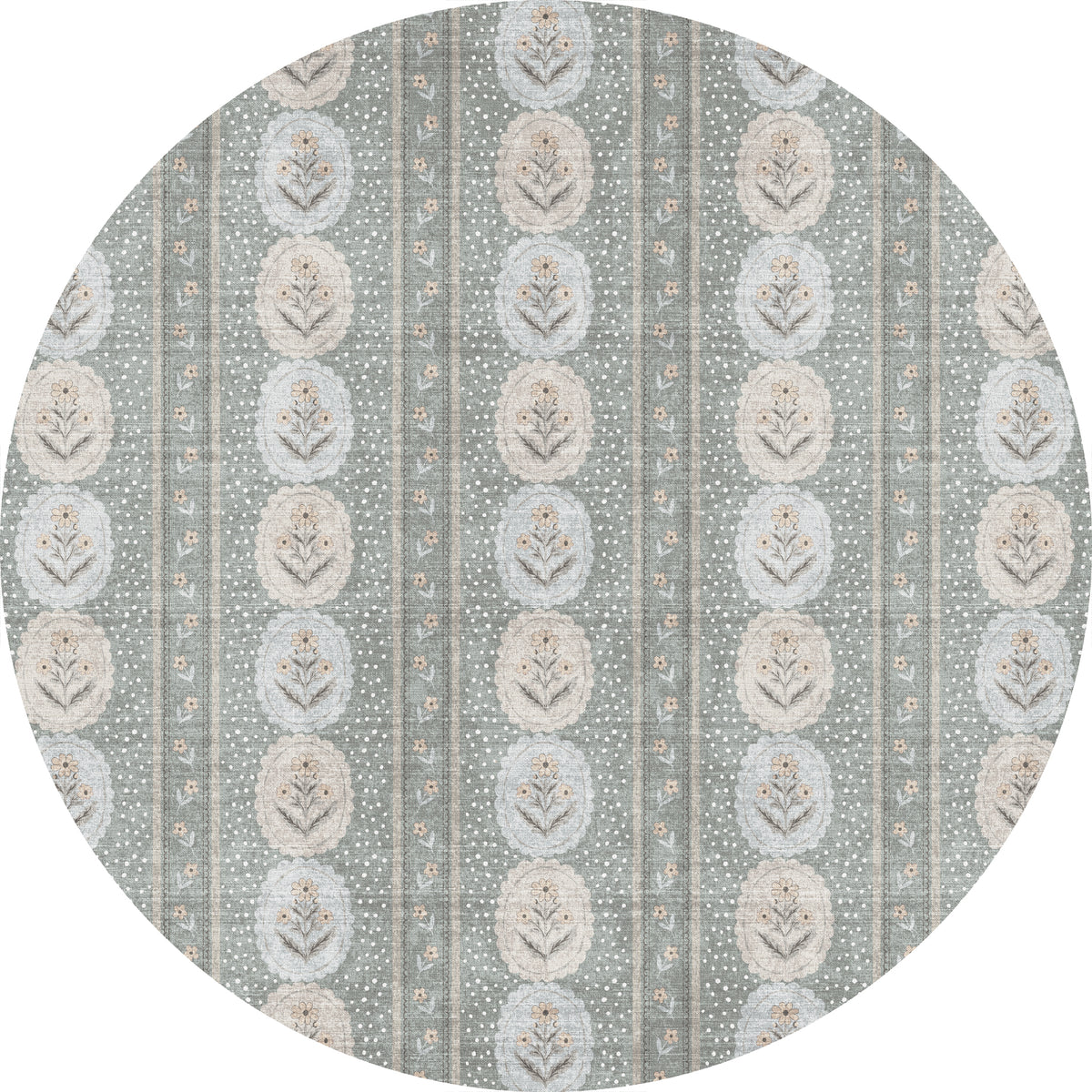 Lilia Weicher Medaillon-Teppich mit Blumenmuster