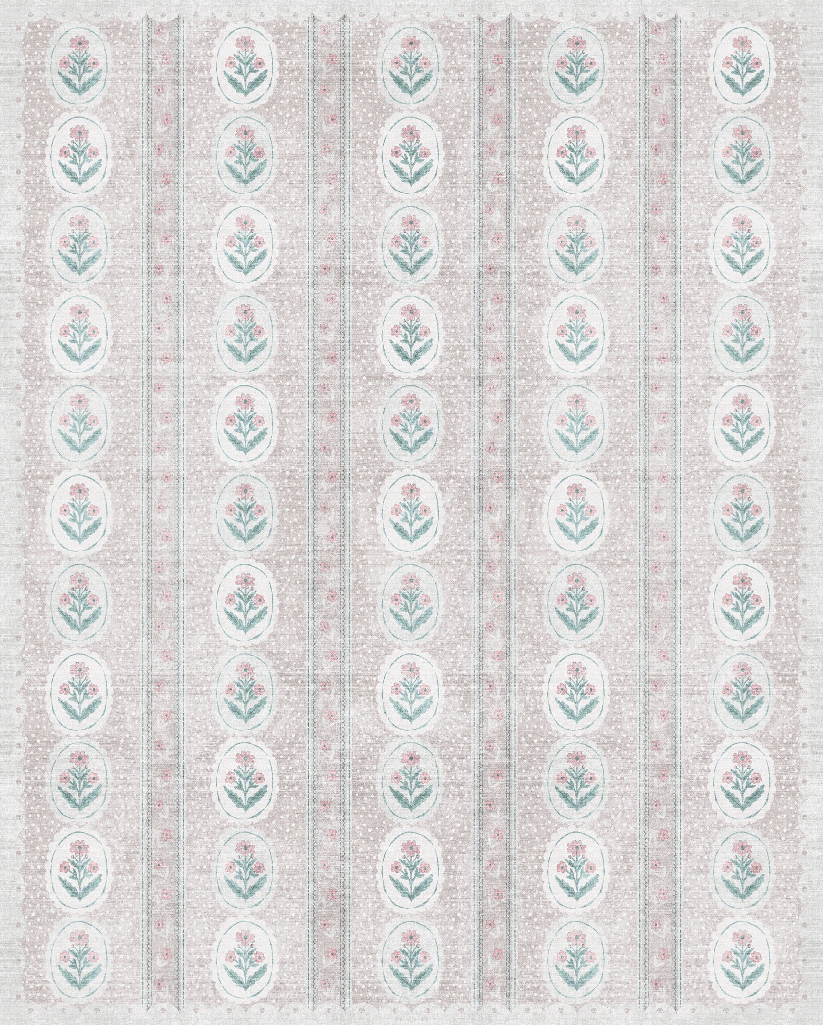 Lilia Minkštas gėlių medaliono kilimas