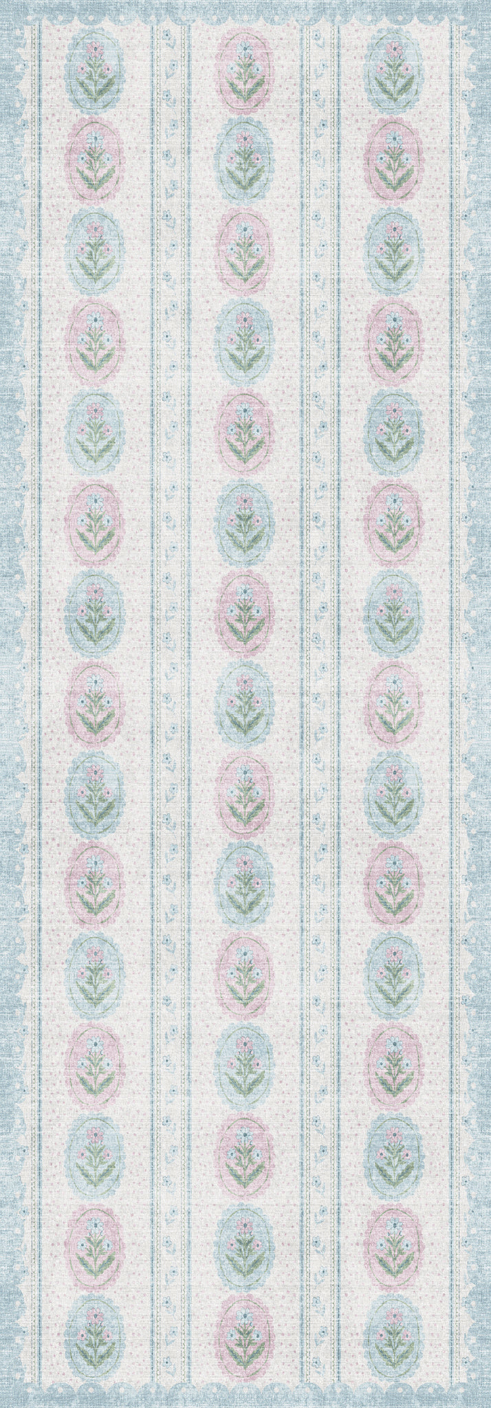 Lilia Minkštas gėlių medaliono kilimas