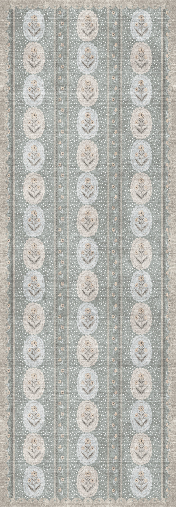 Lilia Minkštas gėlių medaliono kilimas