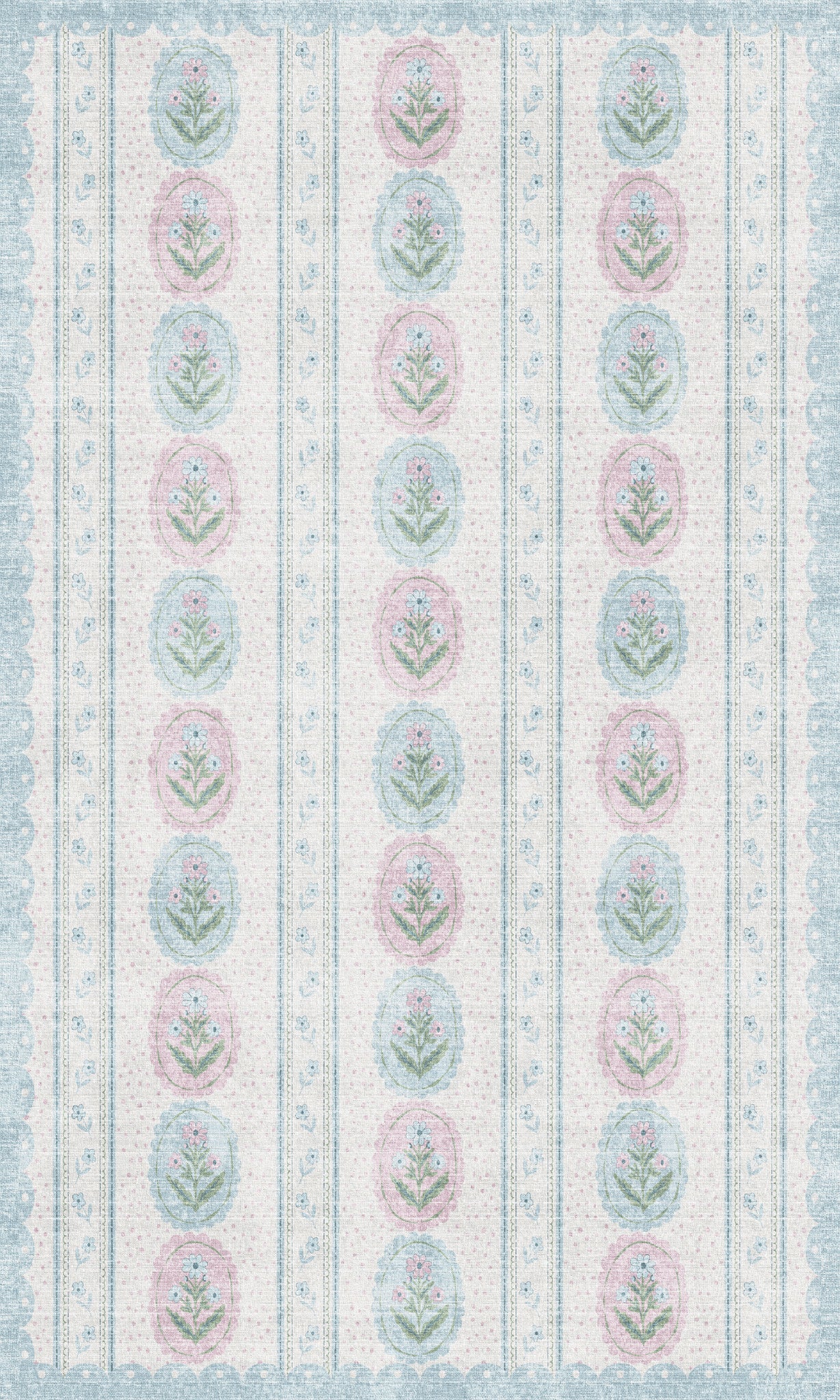 Lilia Minkštas gėlių medaliono kilimas