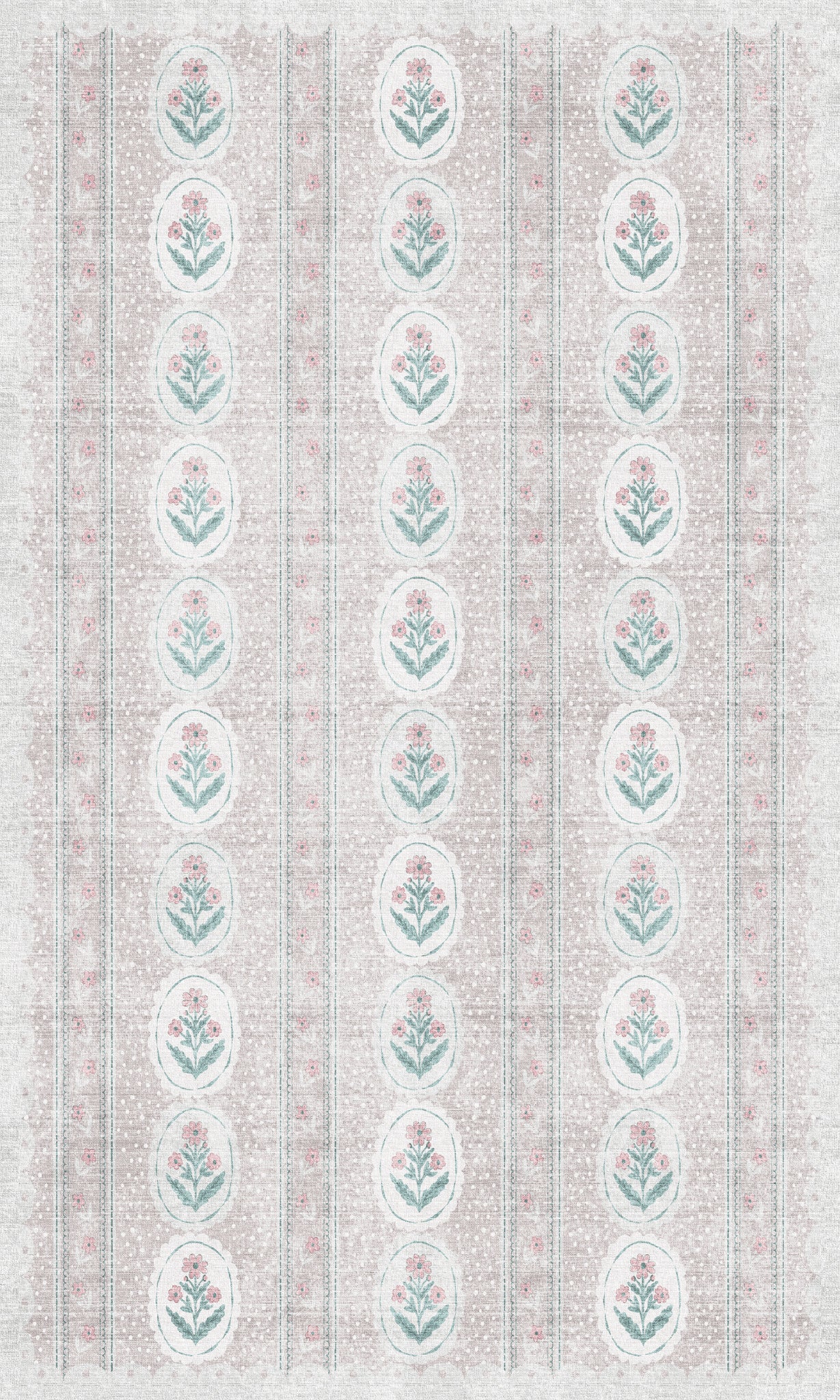 Lilia Minkštas gėlių medaliono kilimas