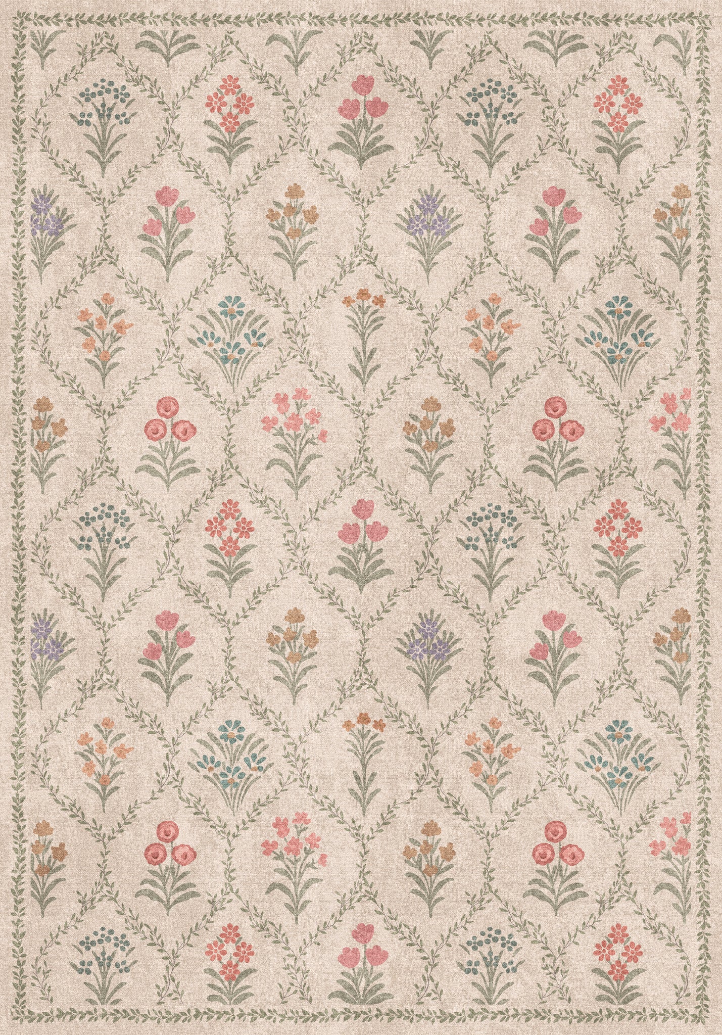 Millie Dywan ogrodowy w kwiaty w stylu vintage