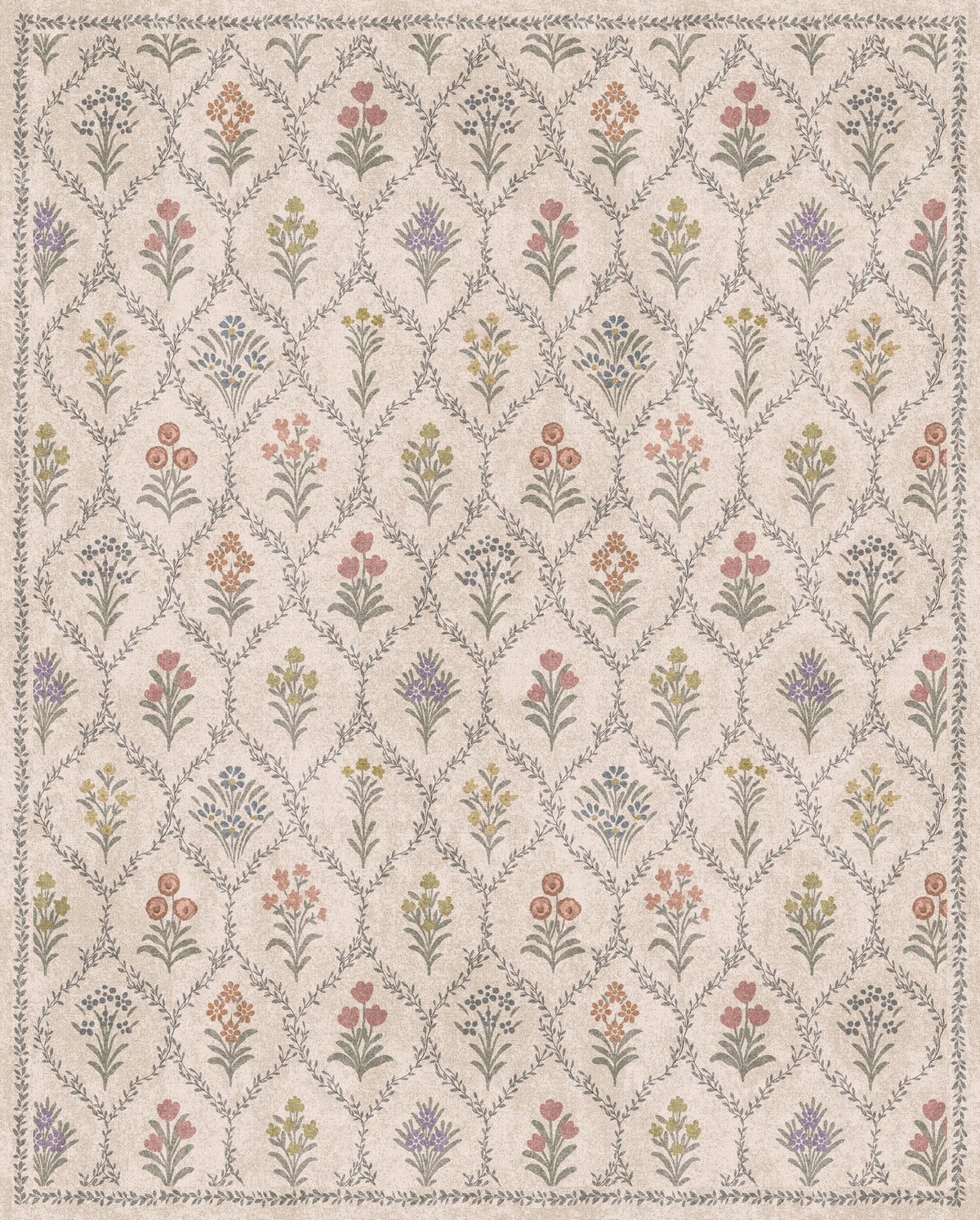 Millie Vintage Floral Garden Rug