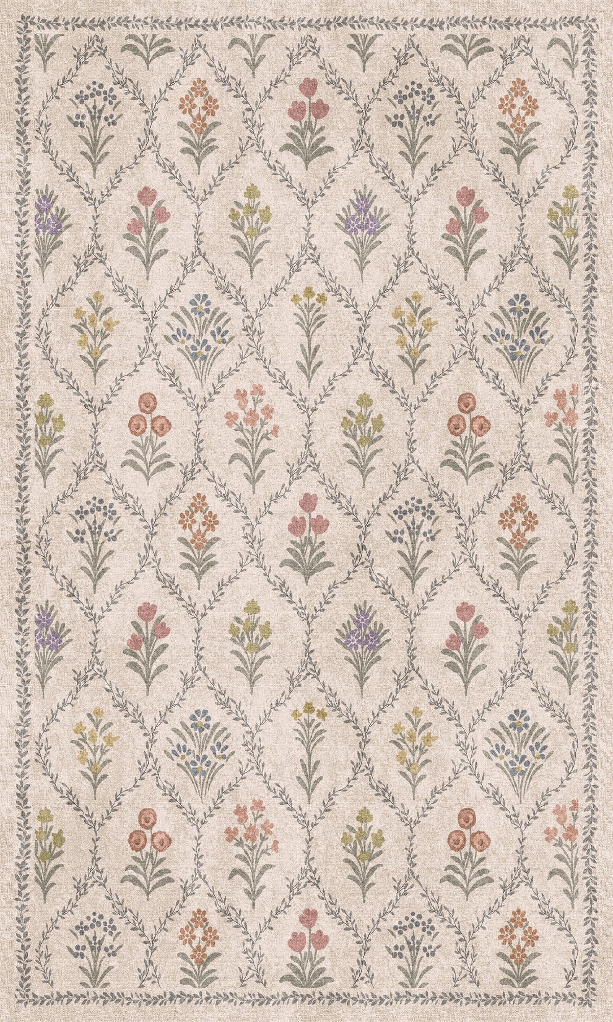 Millie Vintage Floral Garden Rug