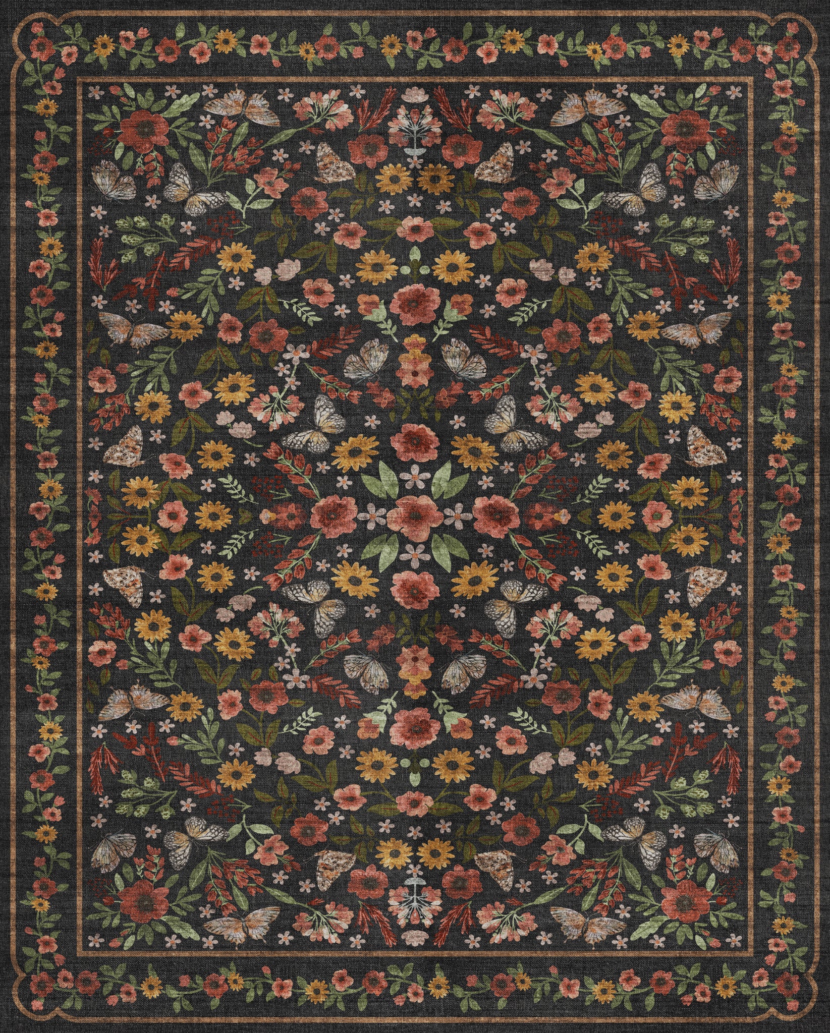 Josephine Dywan w kwiaty w stylu vintage