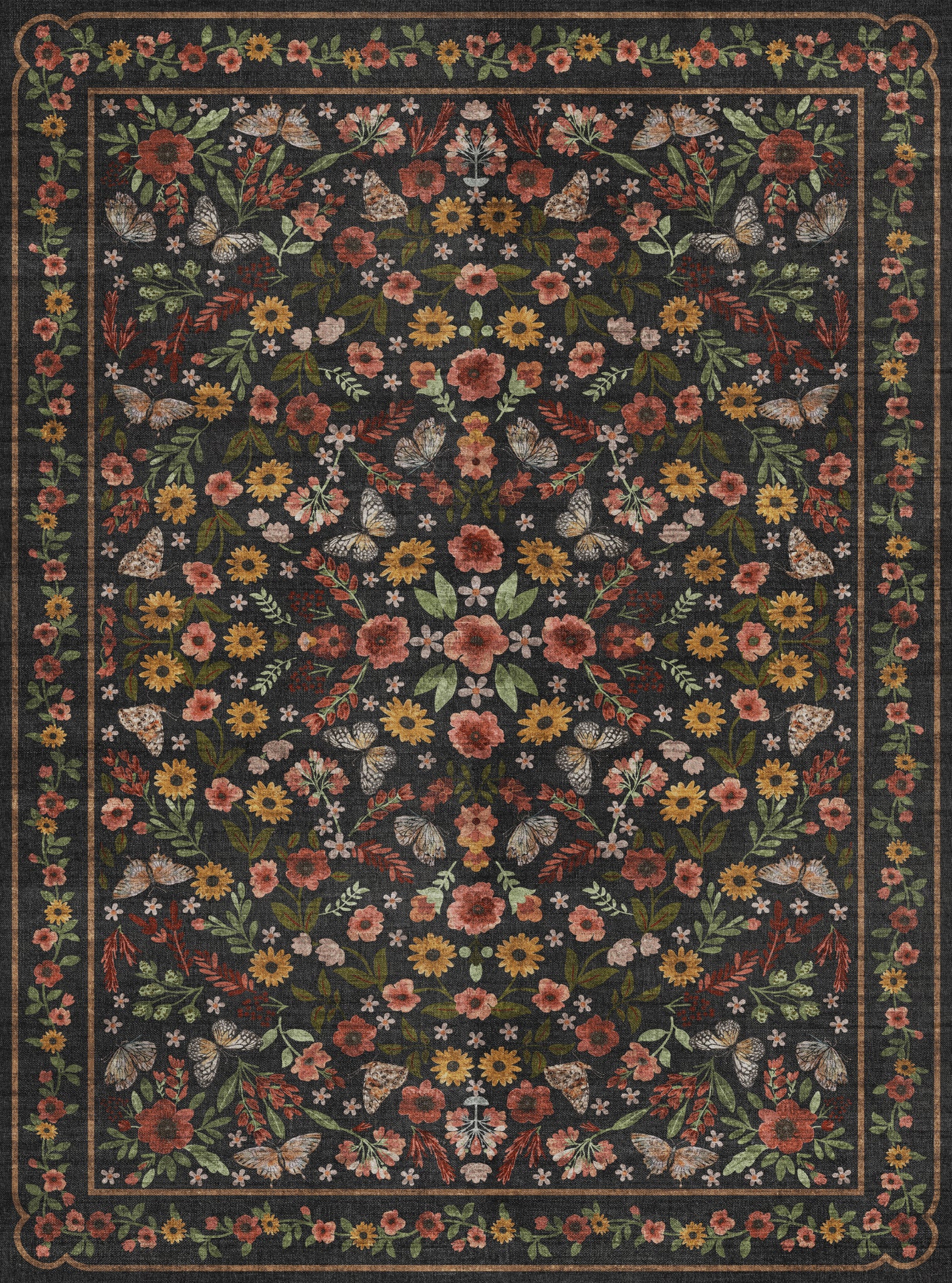 Josephine Dywan w kwiaty w stylu vintage