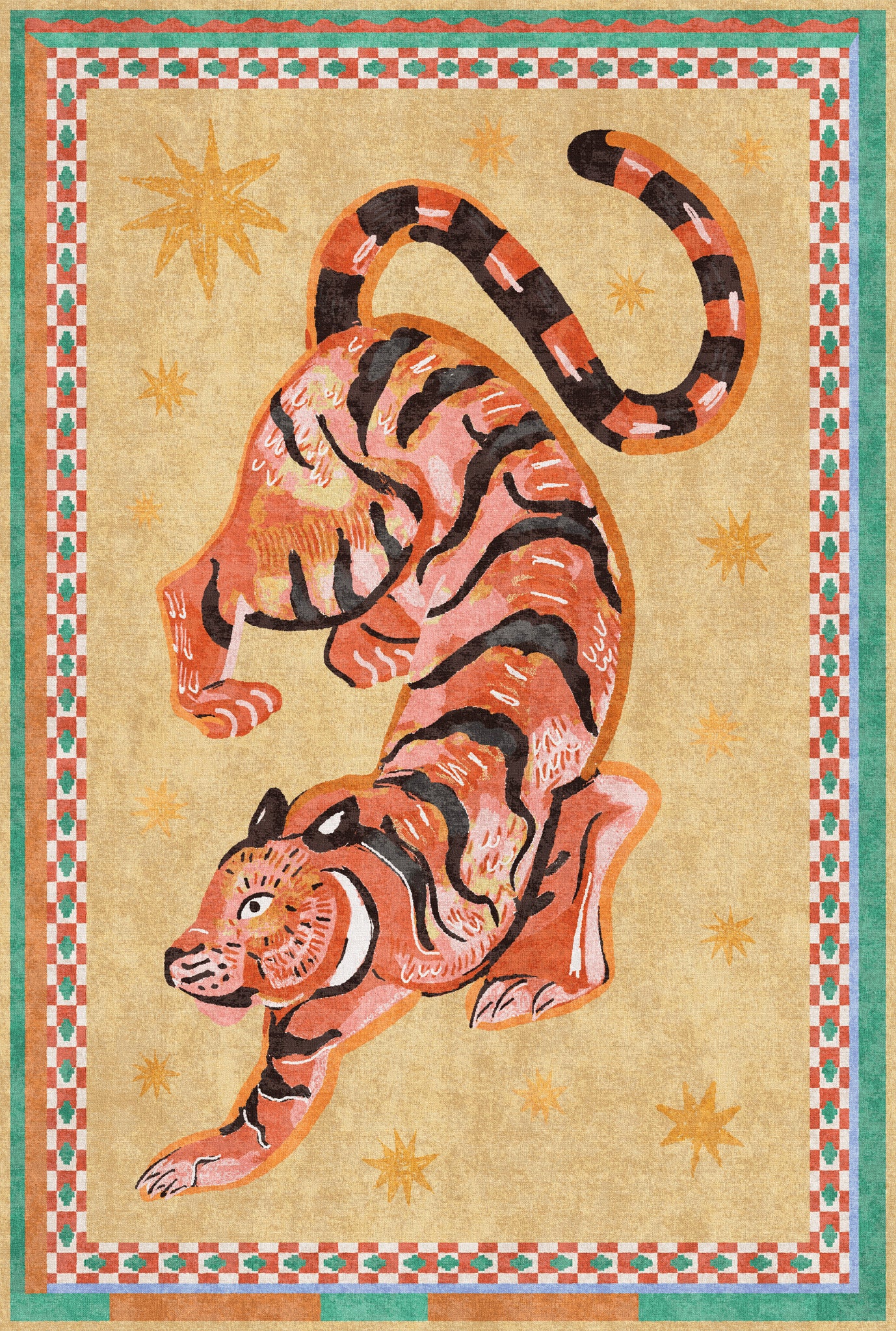 Kairo Celestial Tiger Print Rug