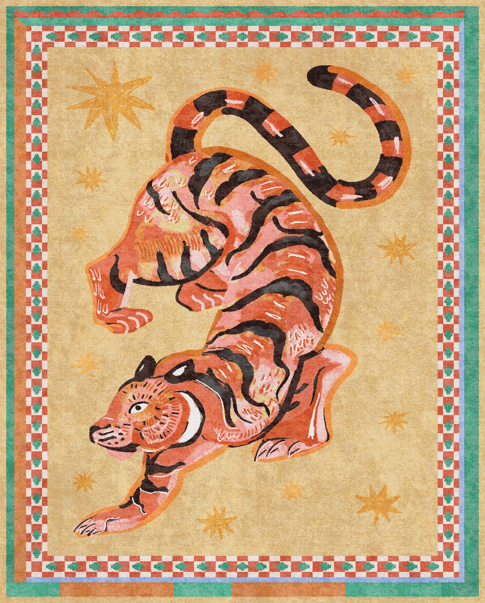 Kairo Celestial Tiger Print Rug