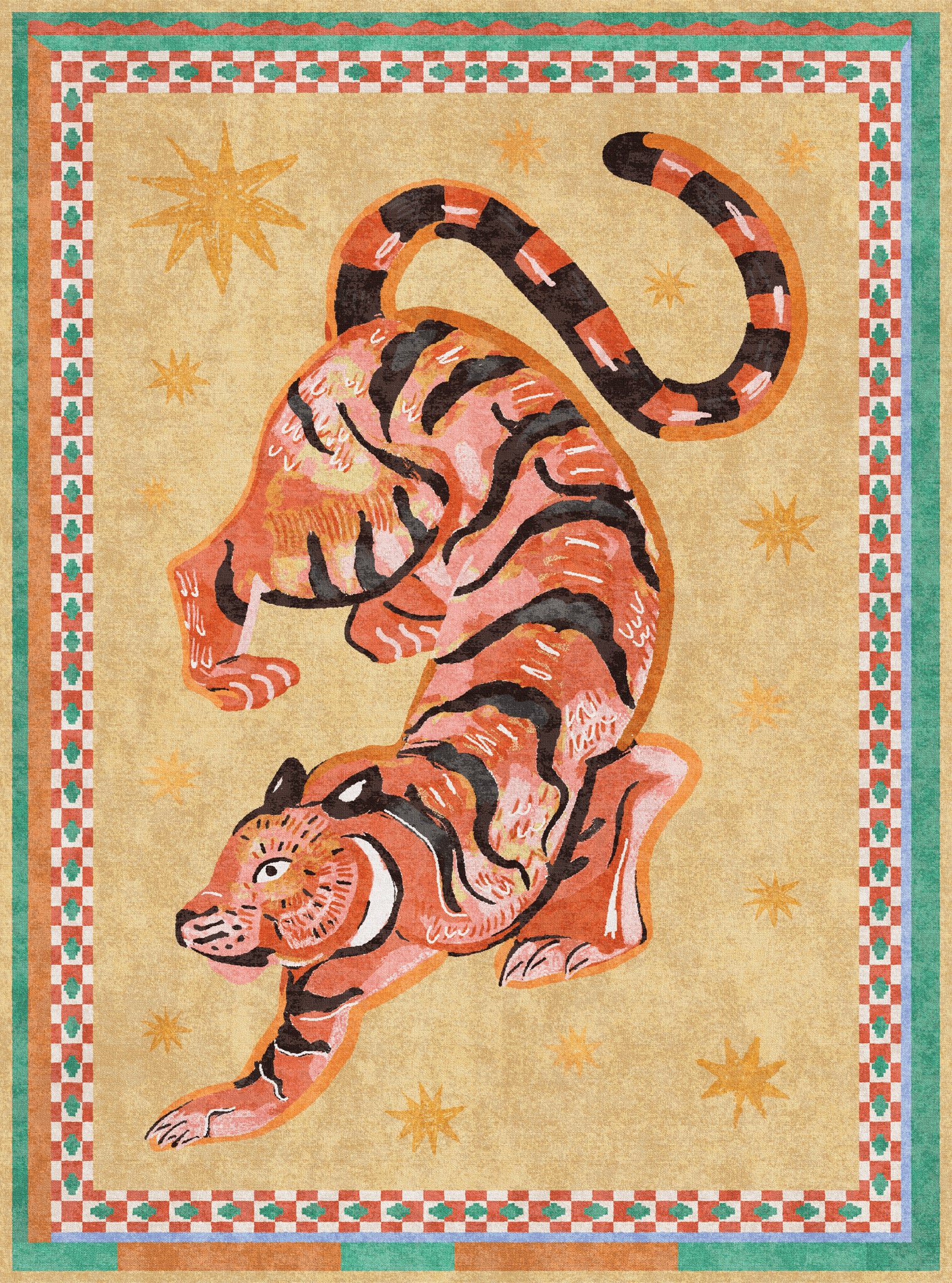 Kairo Celestial Tiger Print Rug