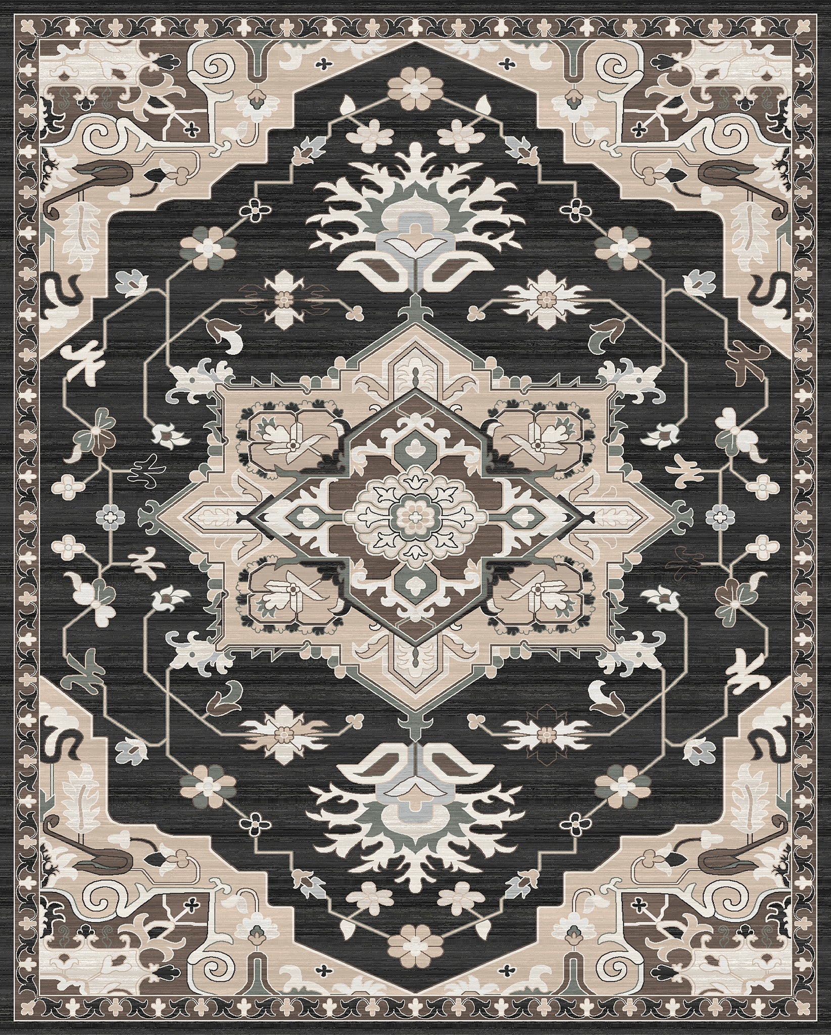 Lena Ornamental Floral Design Rug