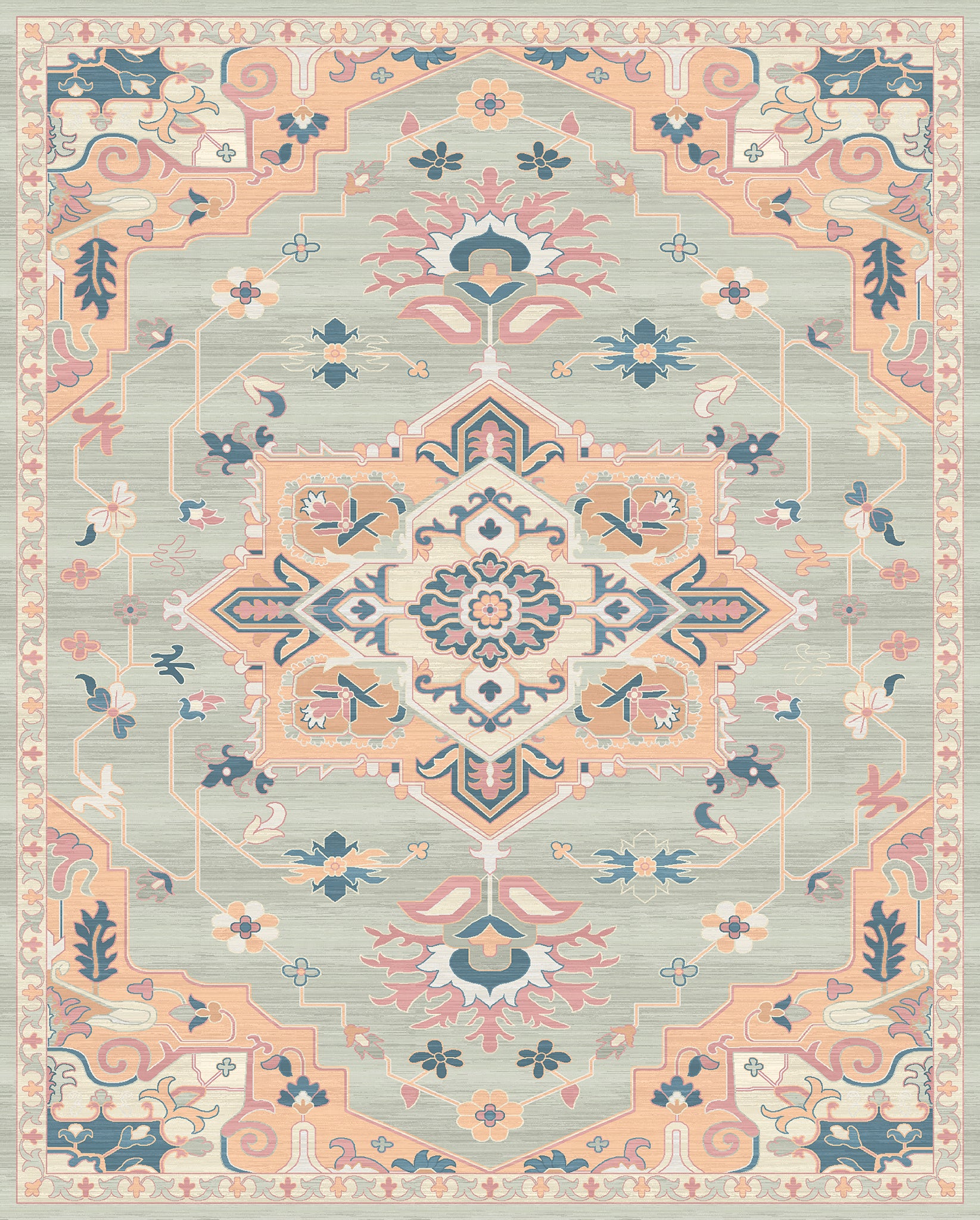 Lena Ornamental Floral Design Rug