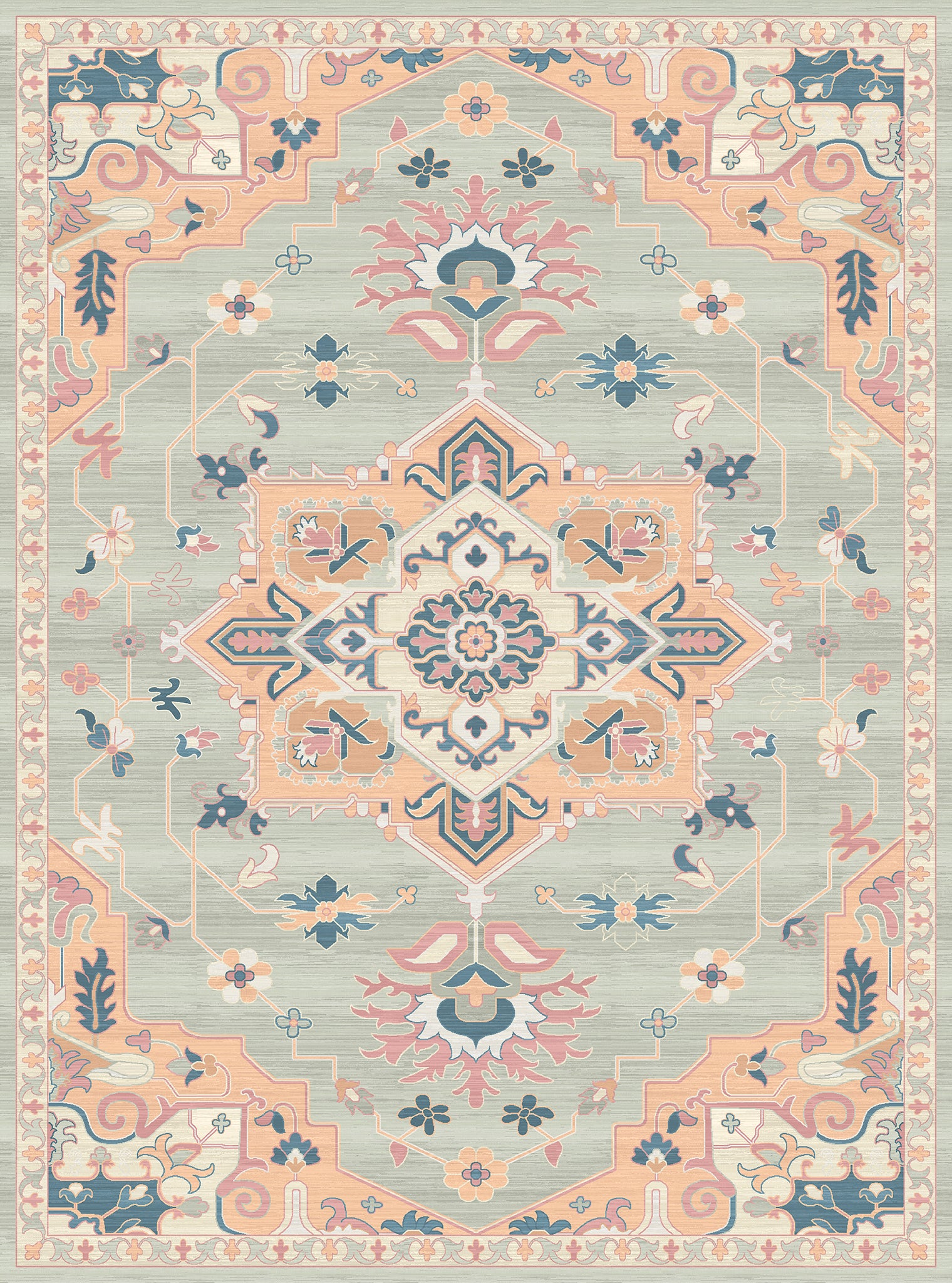 Lena Ornamental Floral Design Rug