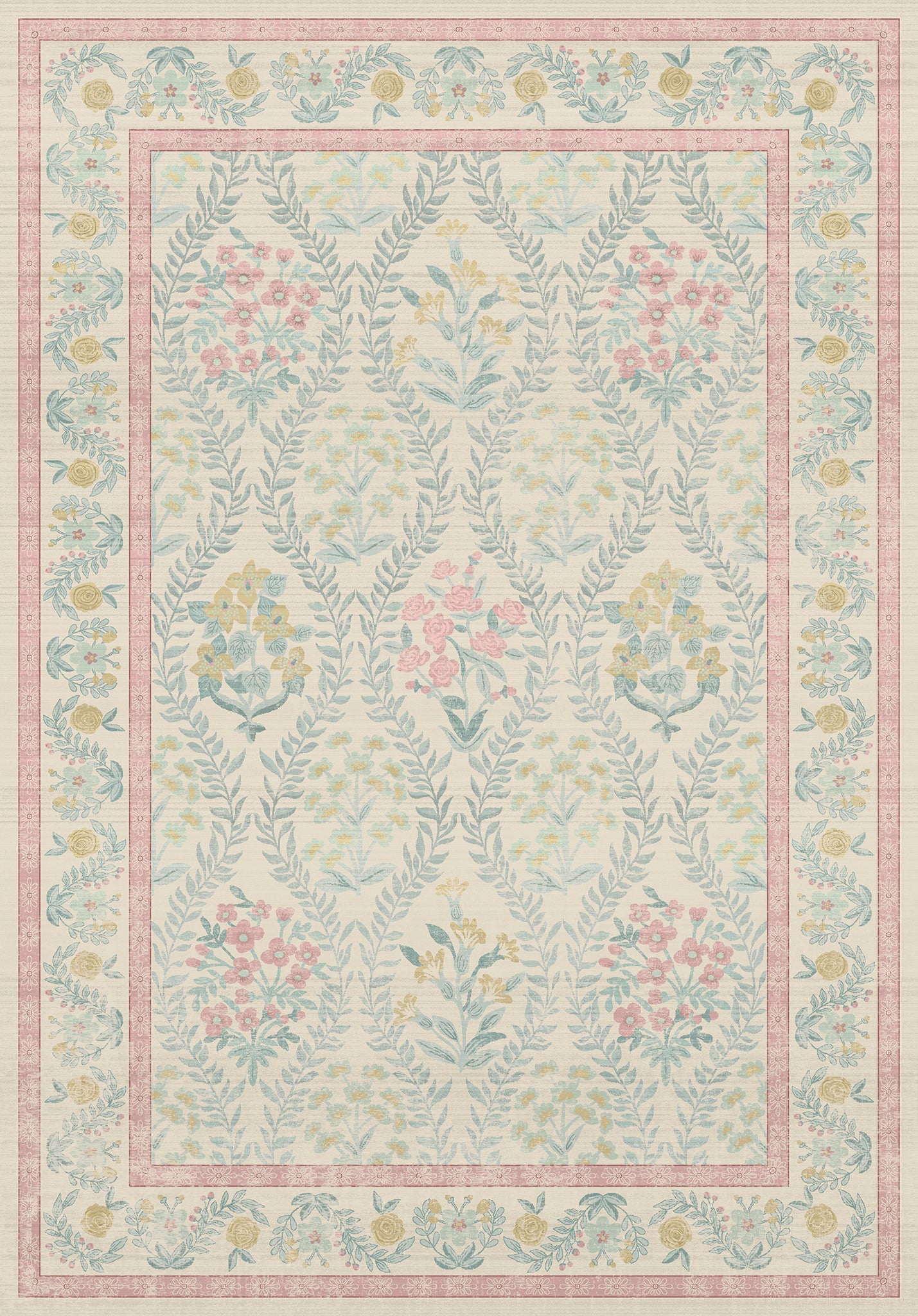 Nolia Vintage Floral Pattern Rug