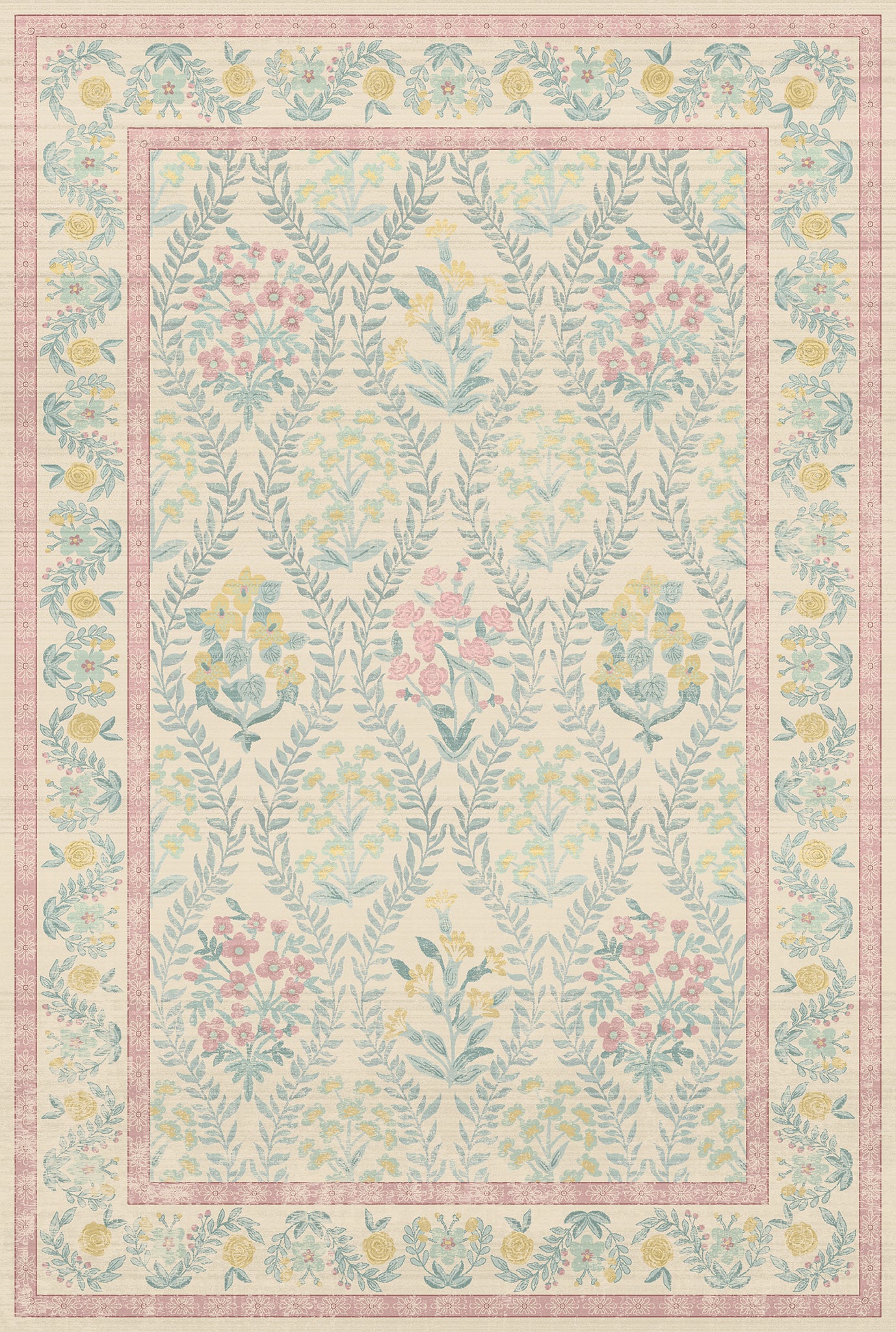 Nolia Vintage Matta Med Blommönster
