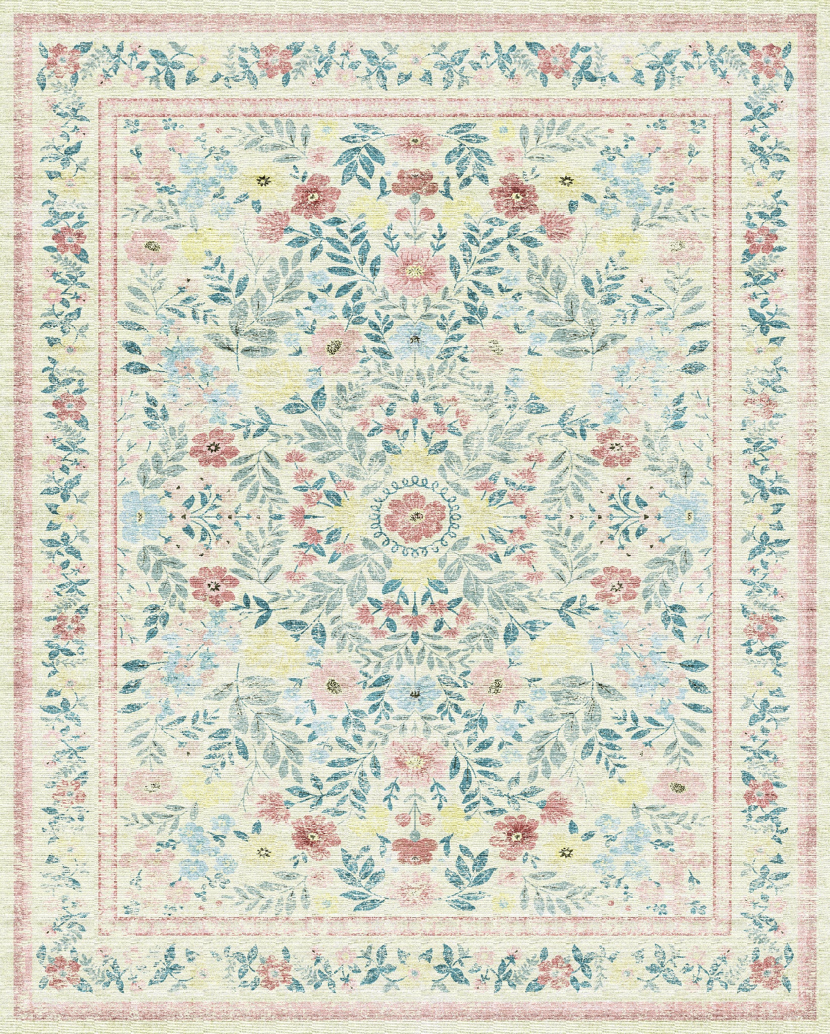 Olivia Tapis floral vintage