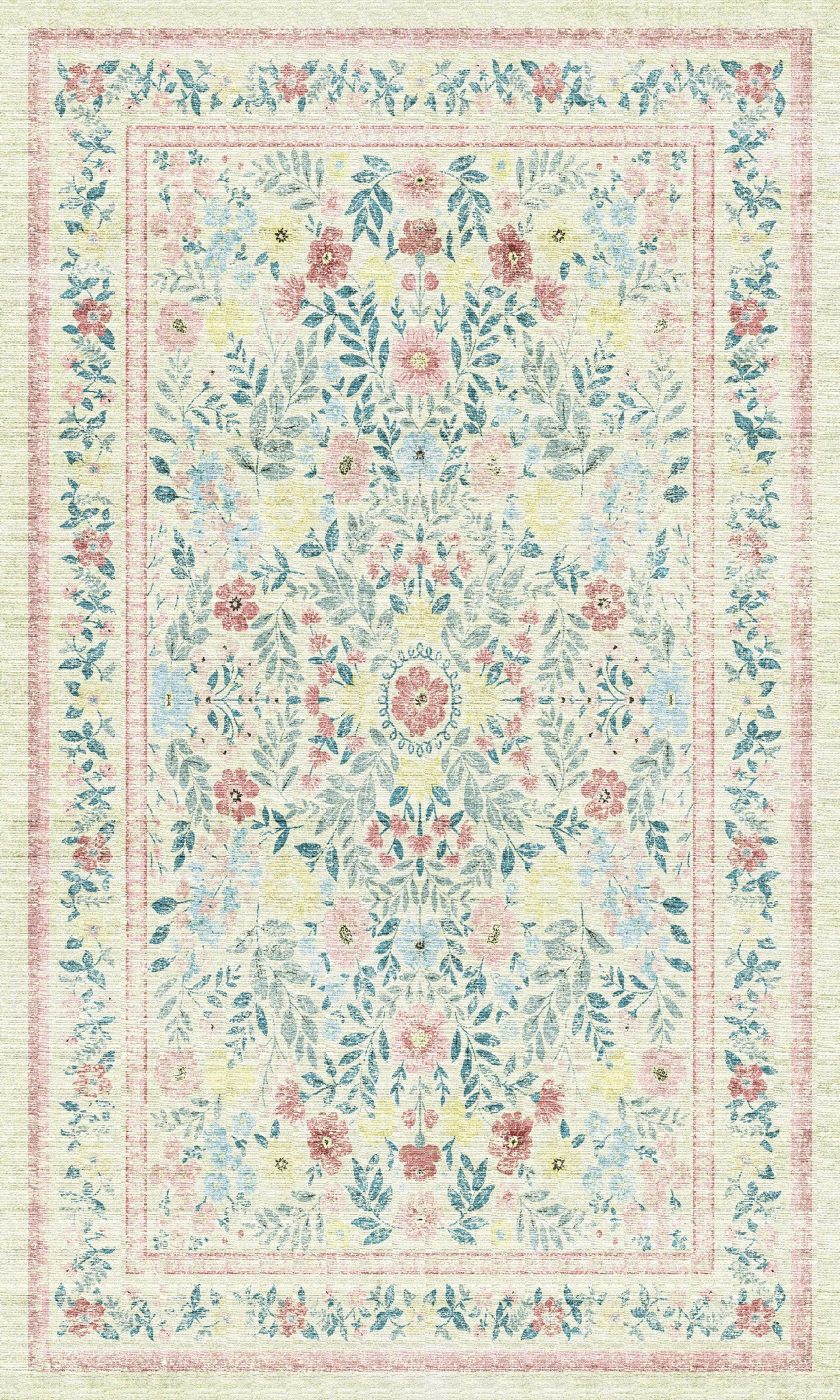 Olivia Tapis floral vintage