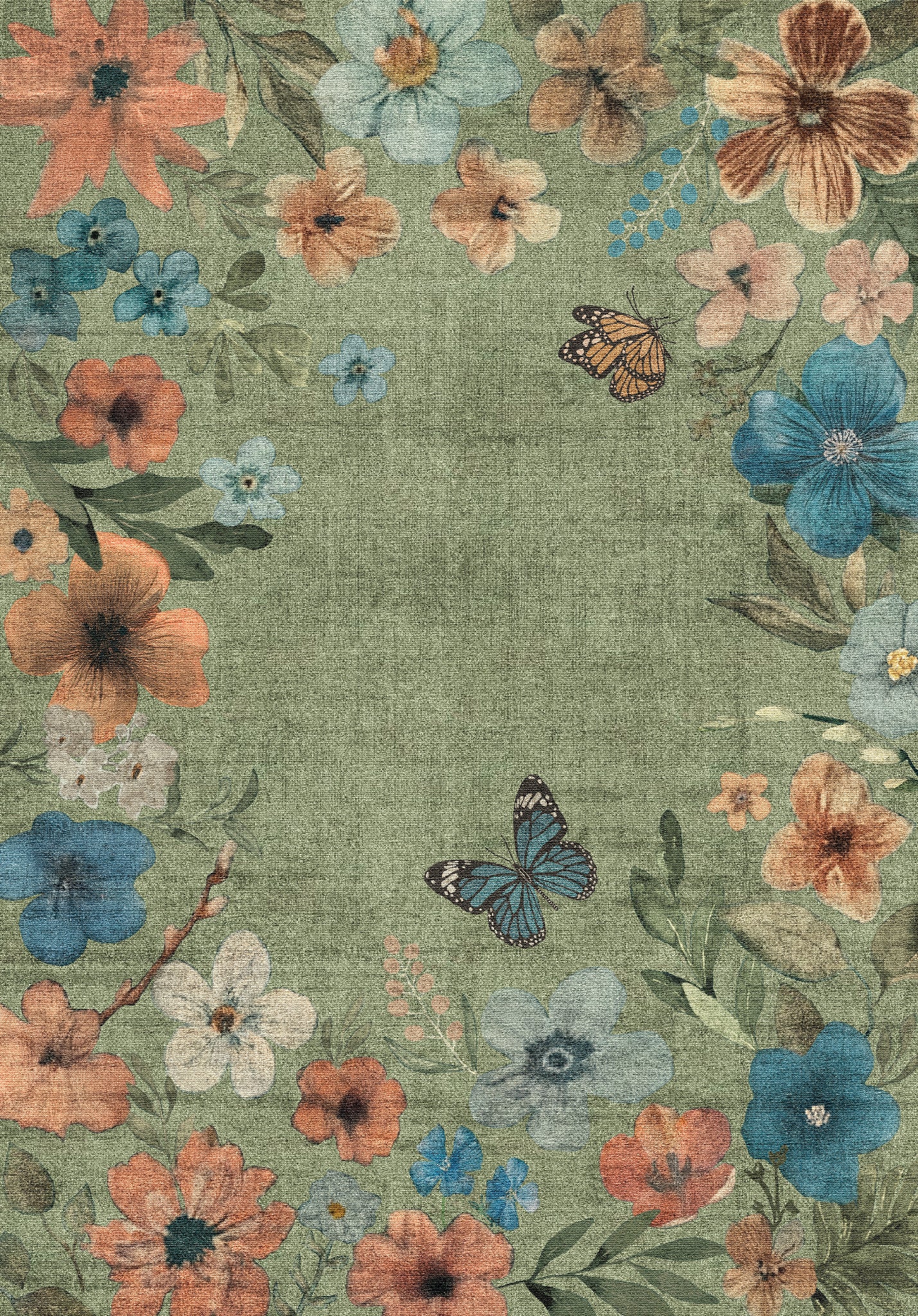 Marbella Floral Frame Rug