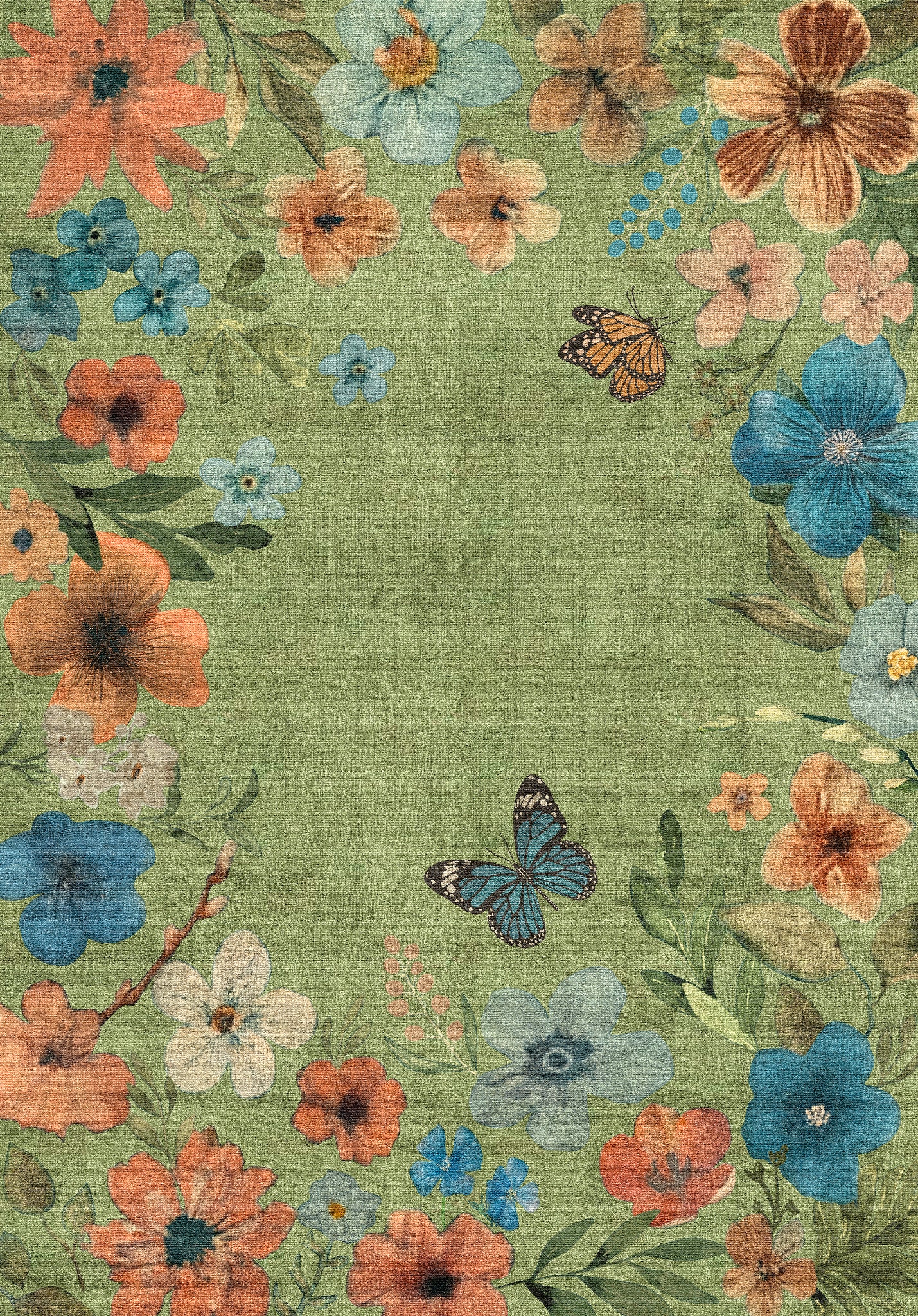 Marbella Floral Frame Rug
