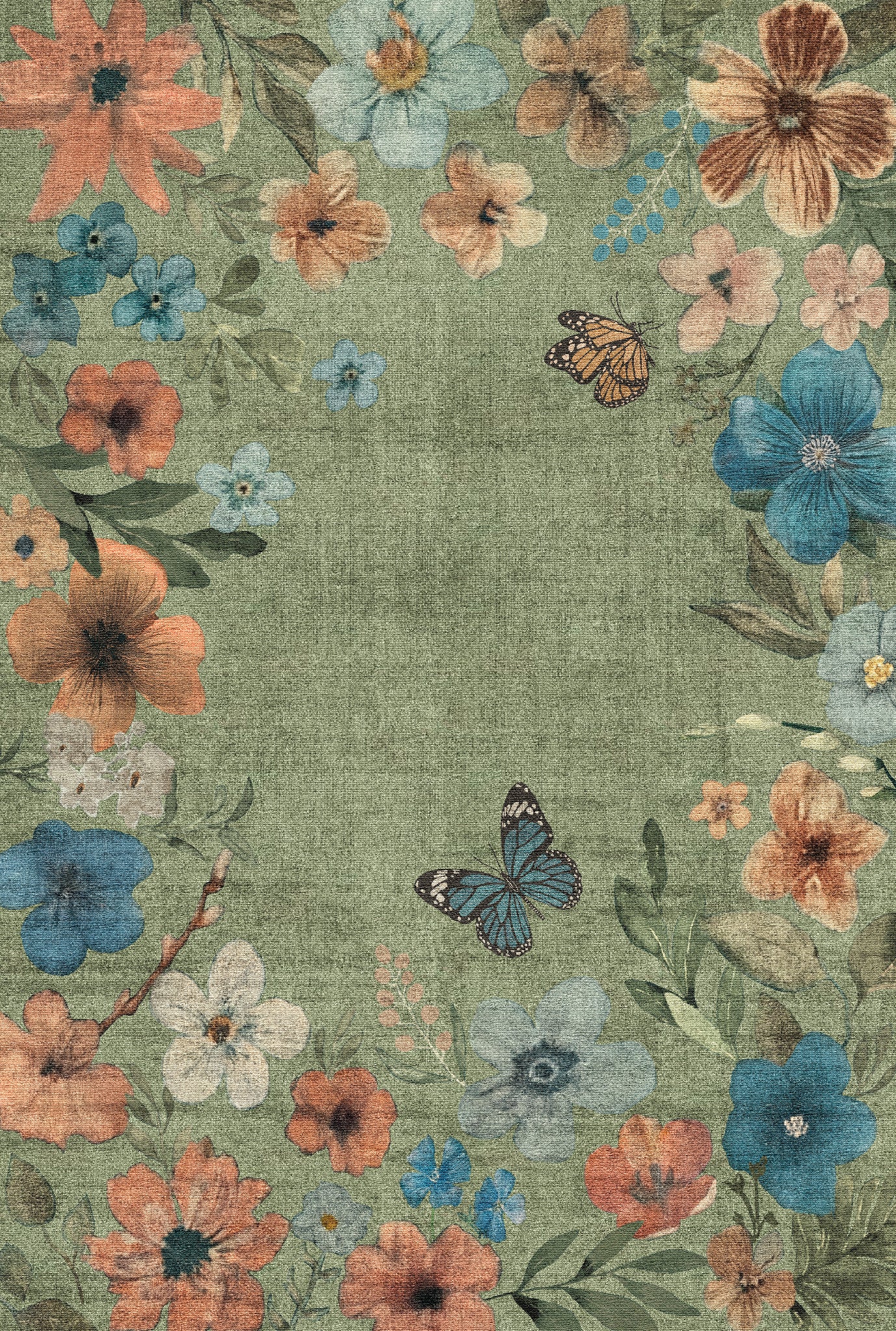 Marbella Floral Frame Rug