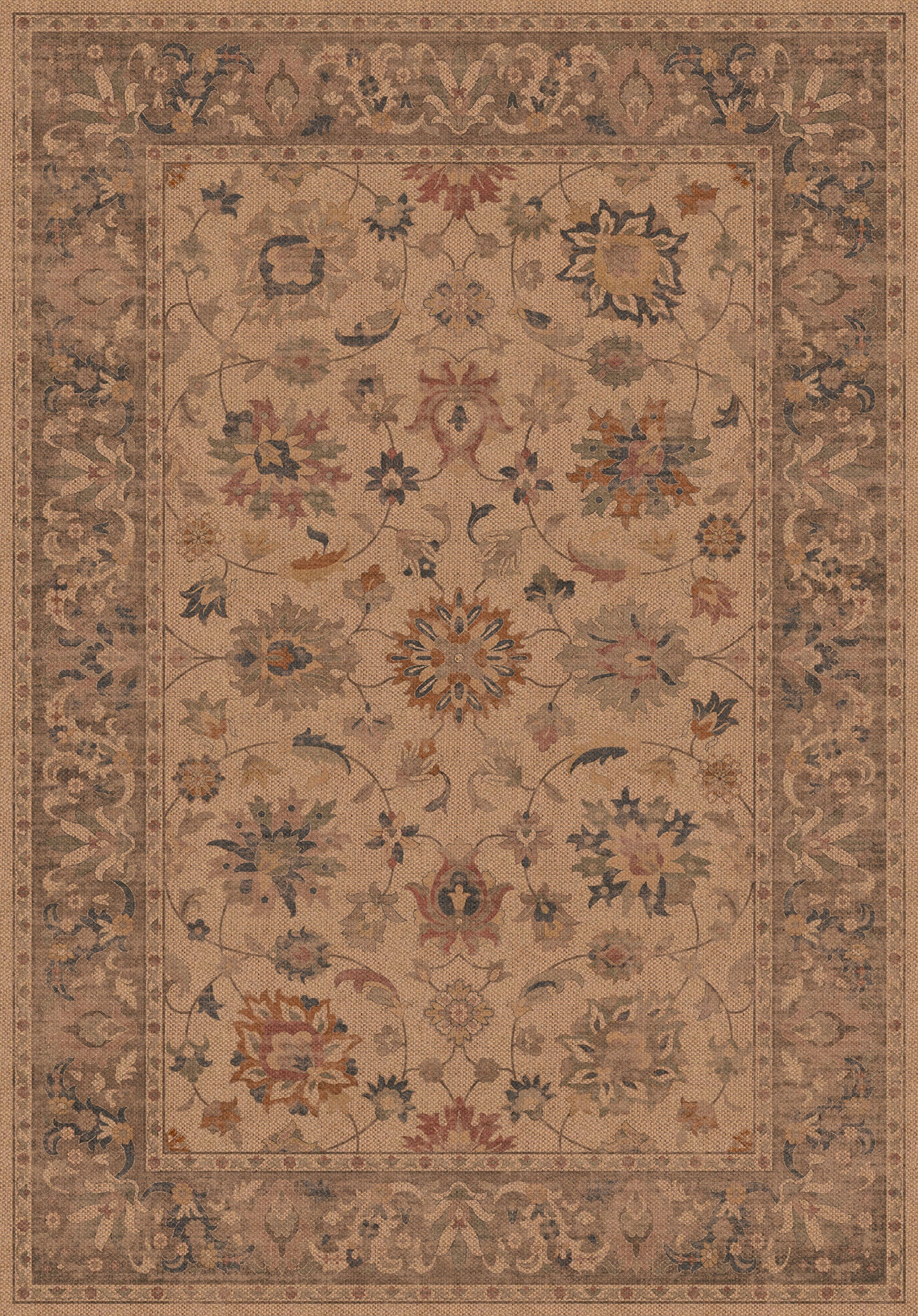 Daisy Floral Ornamental Outdoor Rug – Multicolor – 150x215
