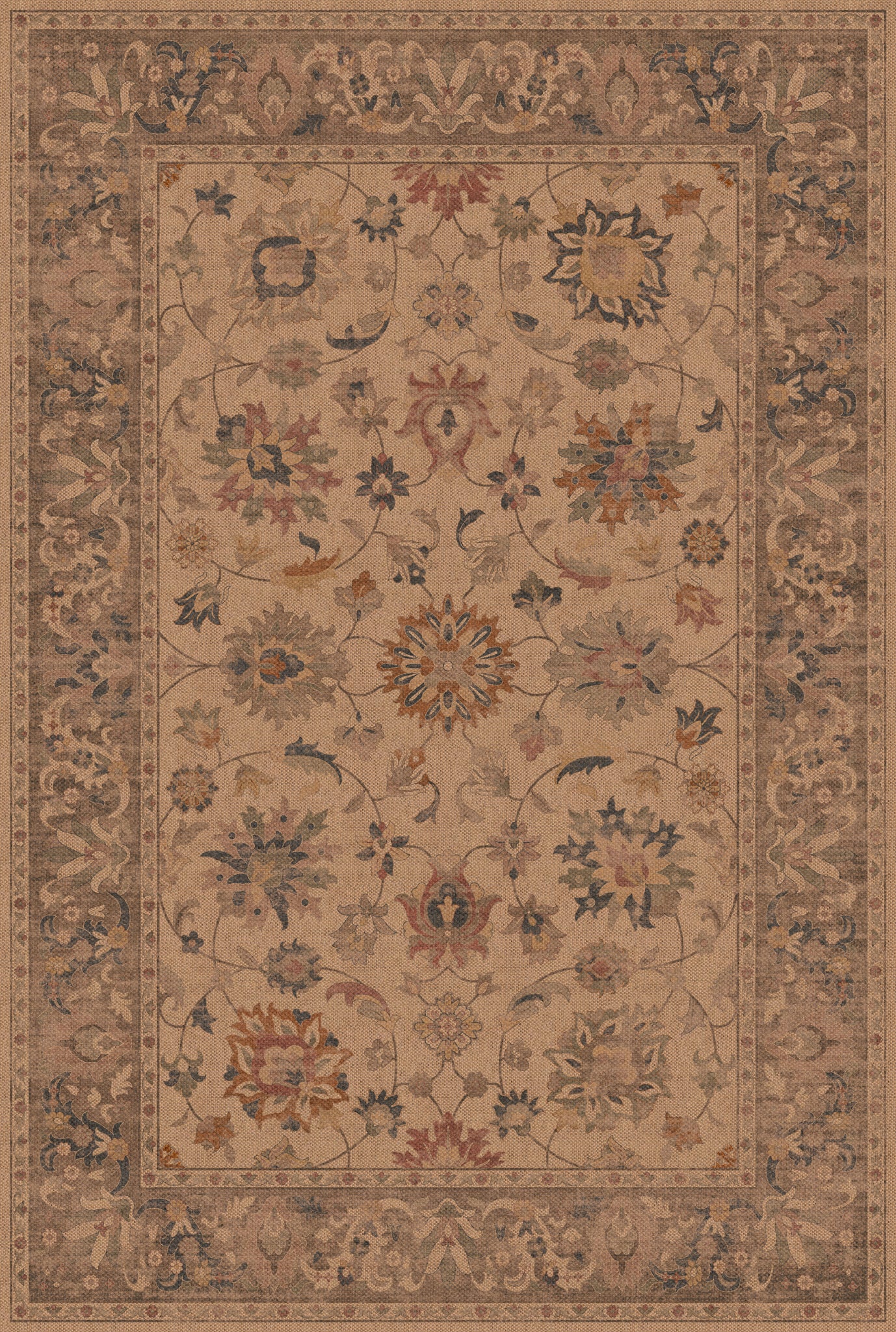 Daisy Floral Ornamental Outdoor Rug – Multicolor – 185x275