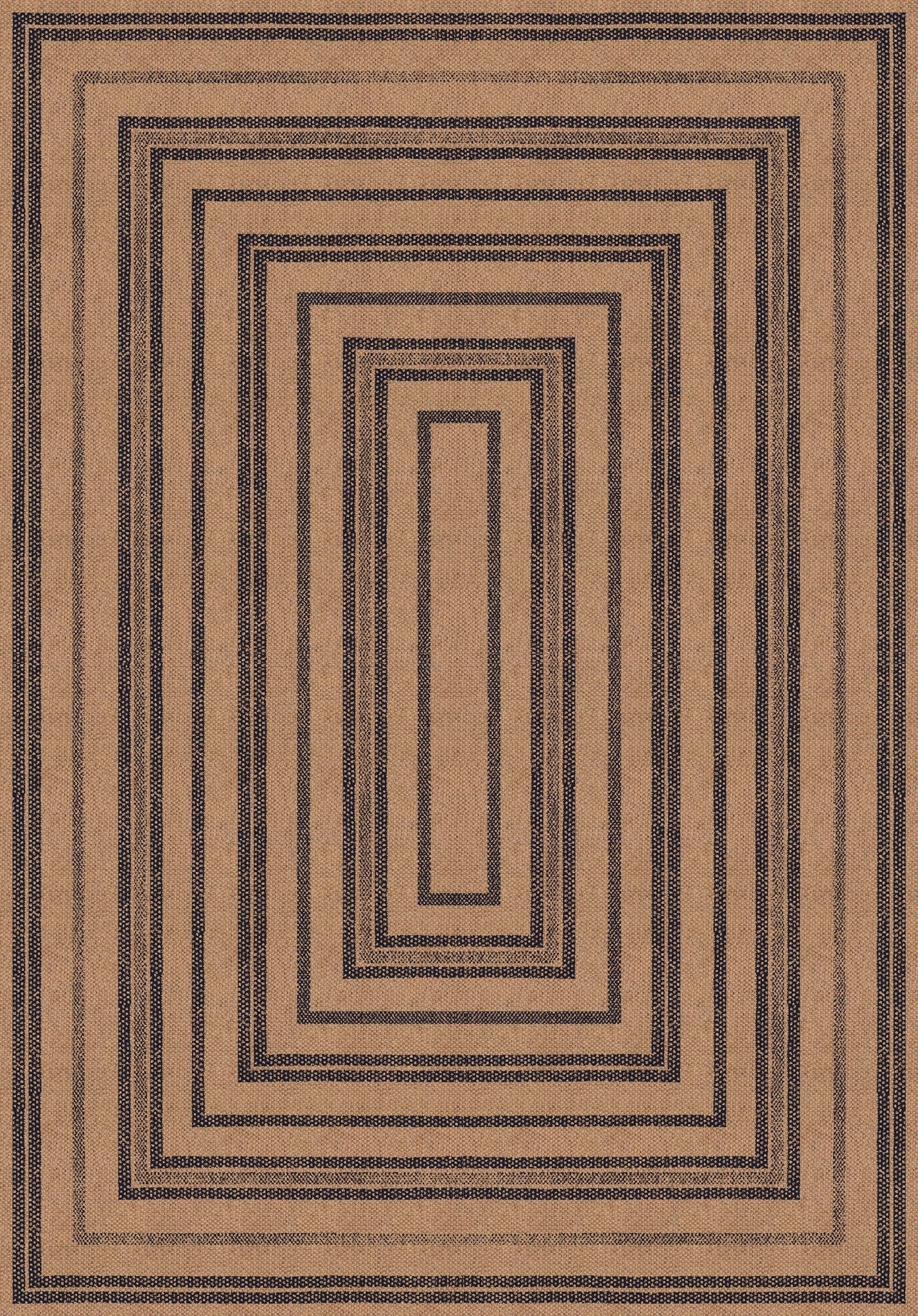 Scottie Geometric Border Outdoor Rug – Navy – 150x215
