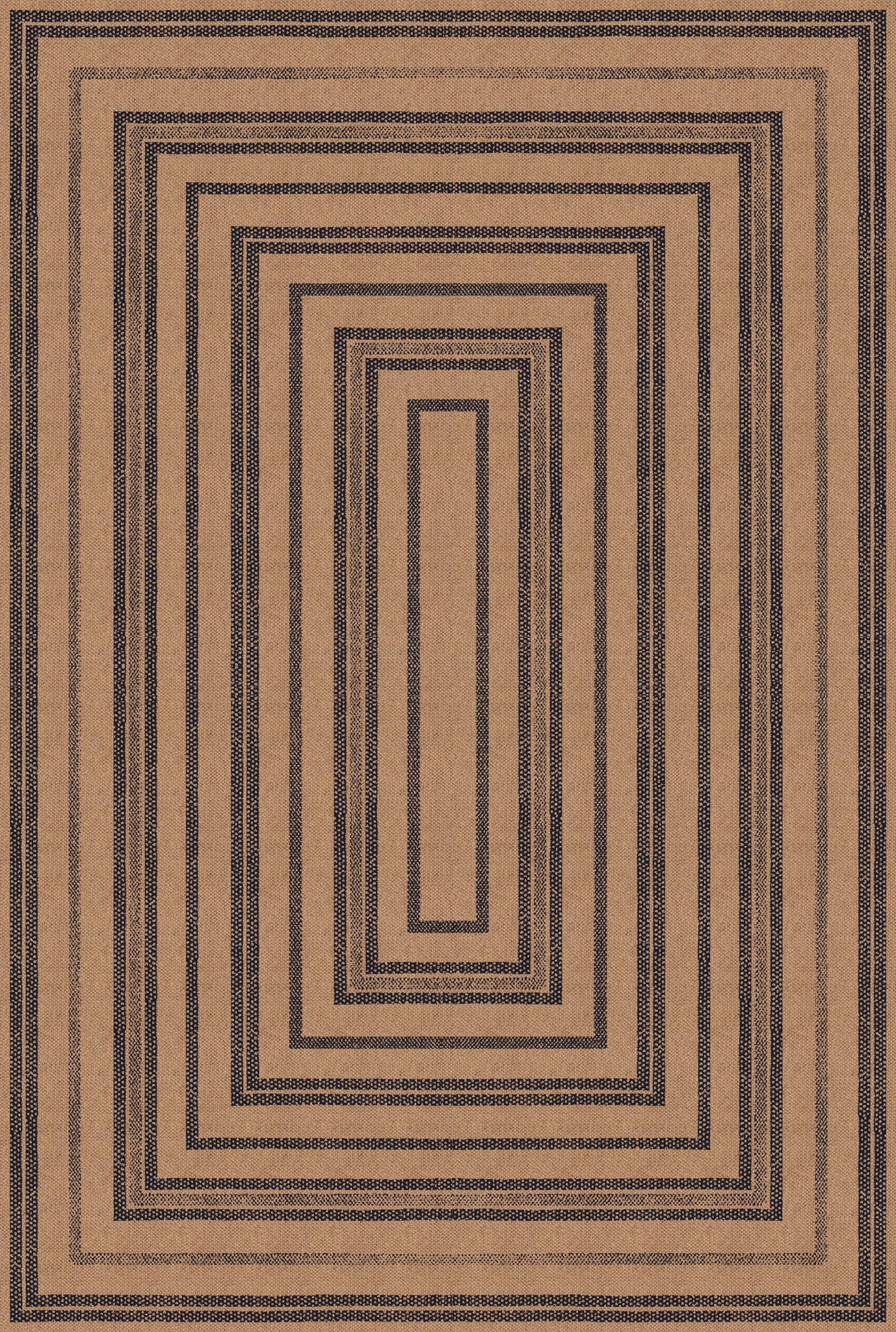 Scottie Geometric Border Outdoor Rug – Navy – 185x275
