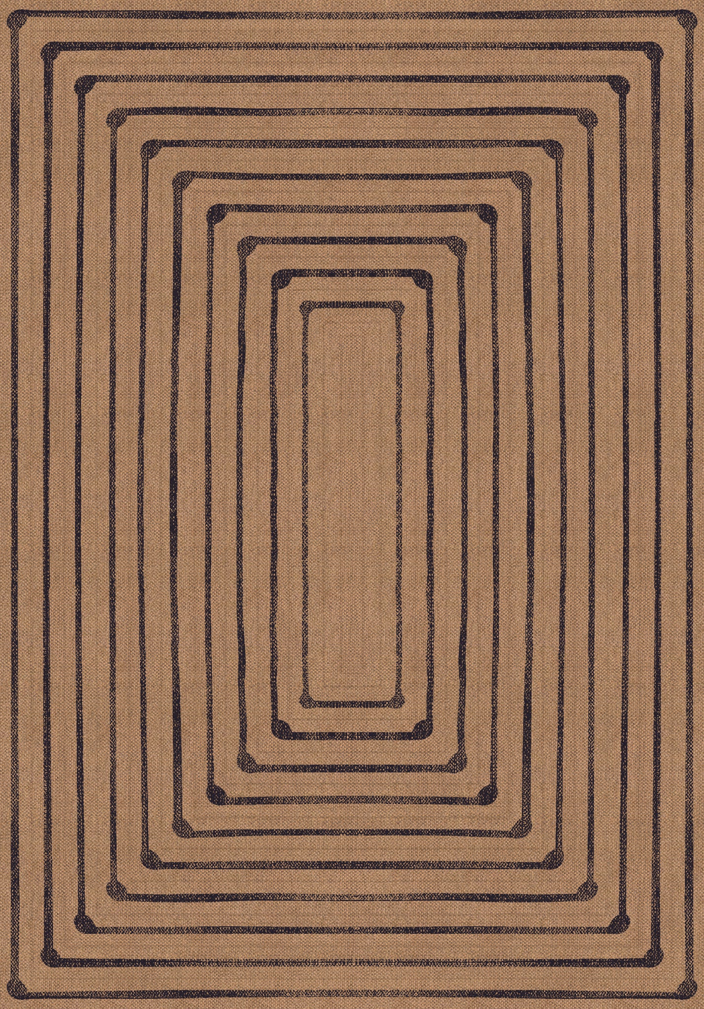 Jody Geometric Border Outdoor Rug – Navy – 150x215